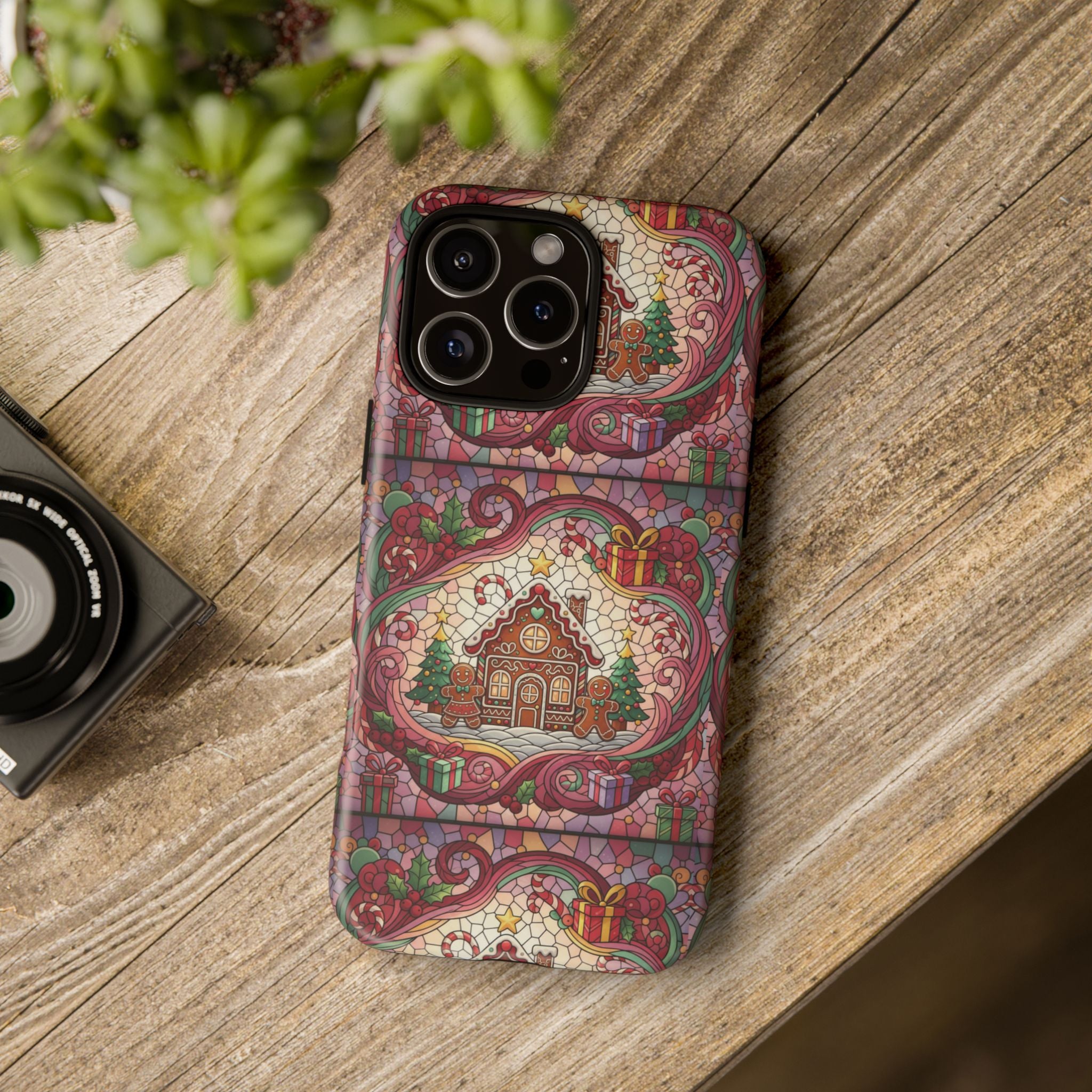 iPhone Case 17, 16  Gingerbread Stained Glass Tough Case Samsung perfect phone case