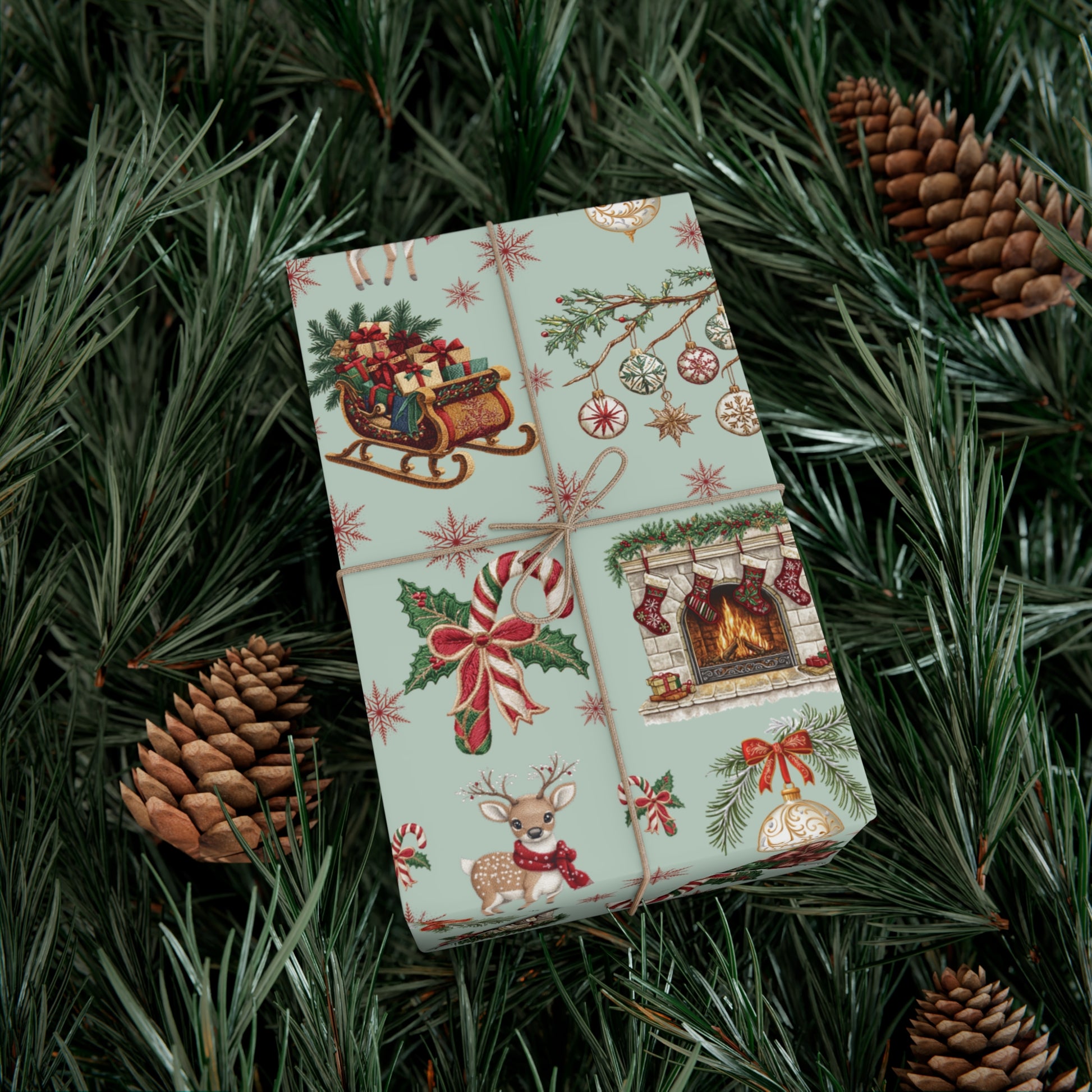 Vintage Christmas Wrapping Paper Festive Holiday Gift Wrap with Retro-Inspired Designs, Perfect for Christmas Presents, Crafting, & Holiday Decor – Premium Quality - MRSBYVALLE