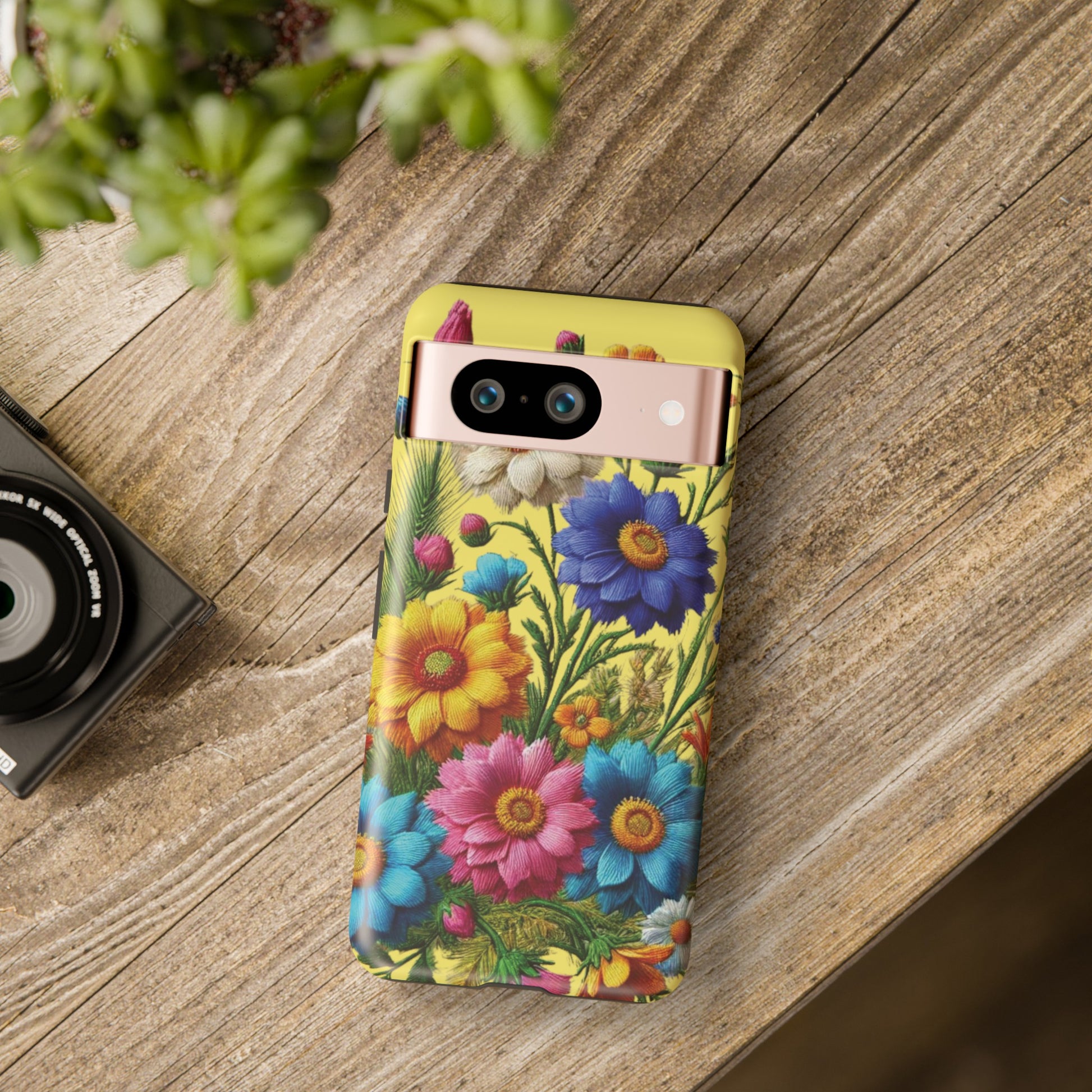Phone Case Yellow Bright Floral Protective Phone Case Gift for Her Phone 15, Samsung iPhone Samsung  iPhone 15, Samsung iPhone Samsung Accessory Gift for Her