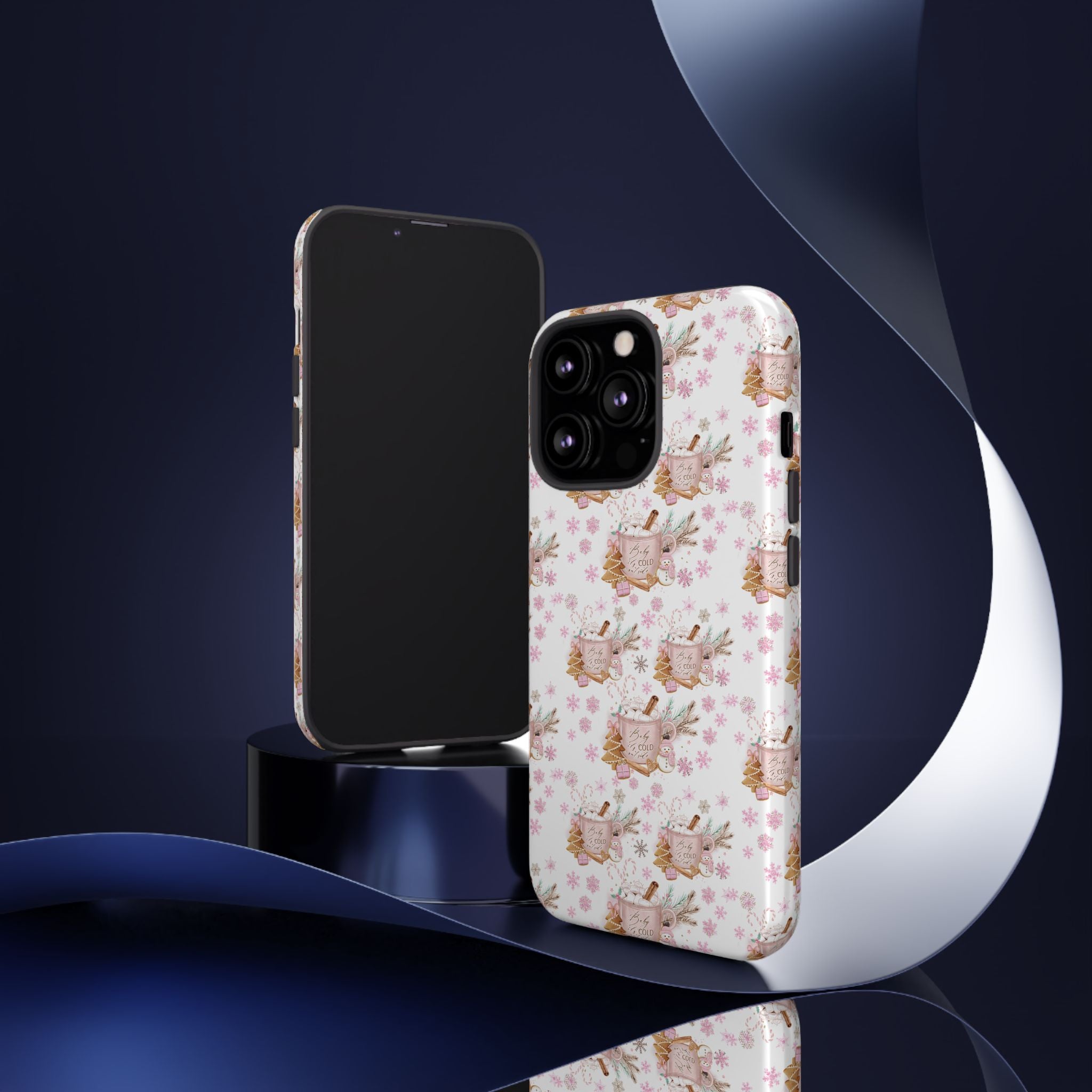 Baby it's Cold Outside Pink and White Phone Case Unique Holiday Protection for Your Device | Stylish & Durable Cover Gift for Her Phone 15, Samsung iPhone Samsung Accessory Gift for Her