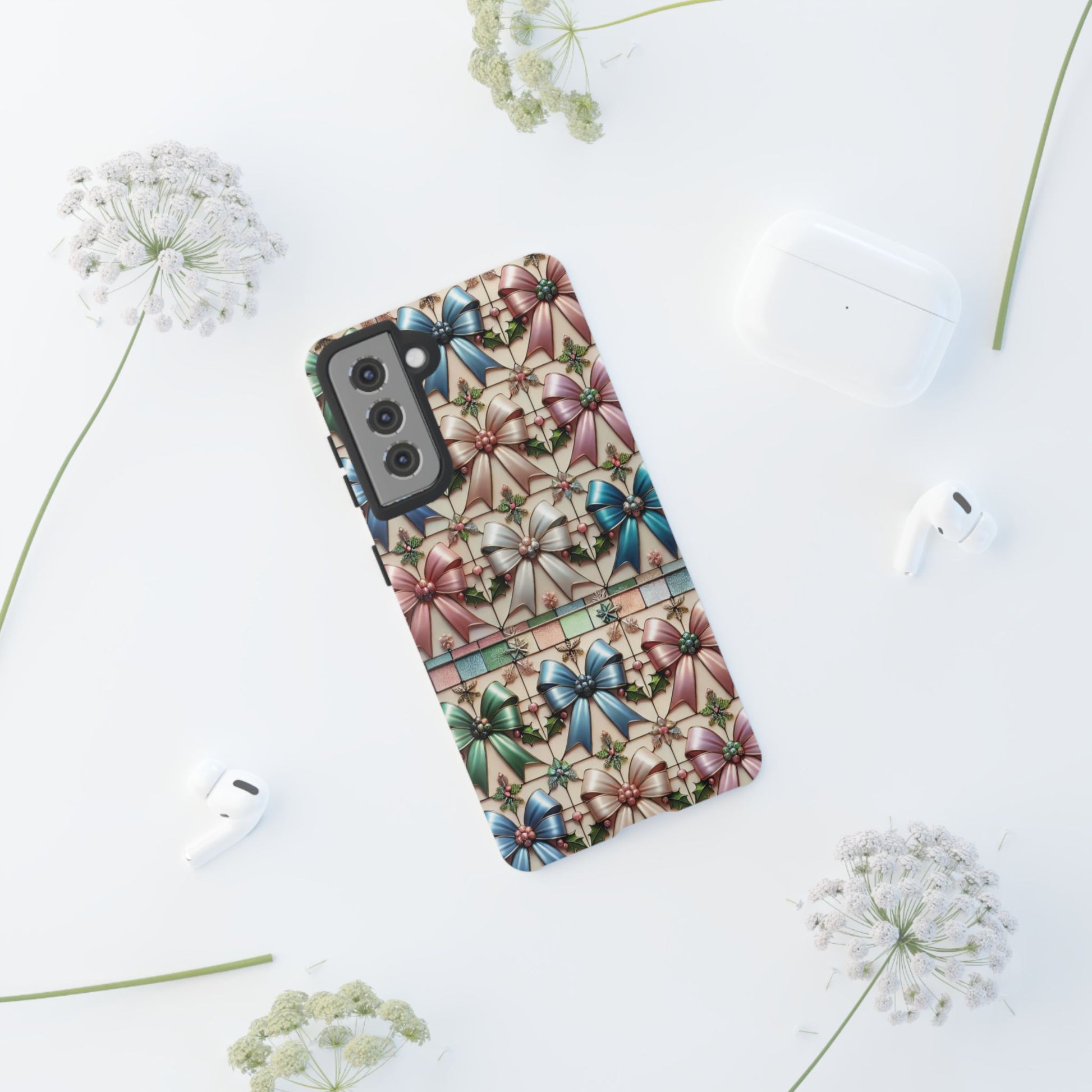 Coquette Bows Pastel Phone Case for iPhone 17 ,  15 14 13 12  21 23 Samsung, and Pixel | Stylish Protective Cover Gift for Her Perfect for Floral Lover