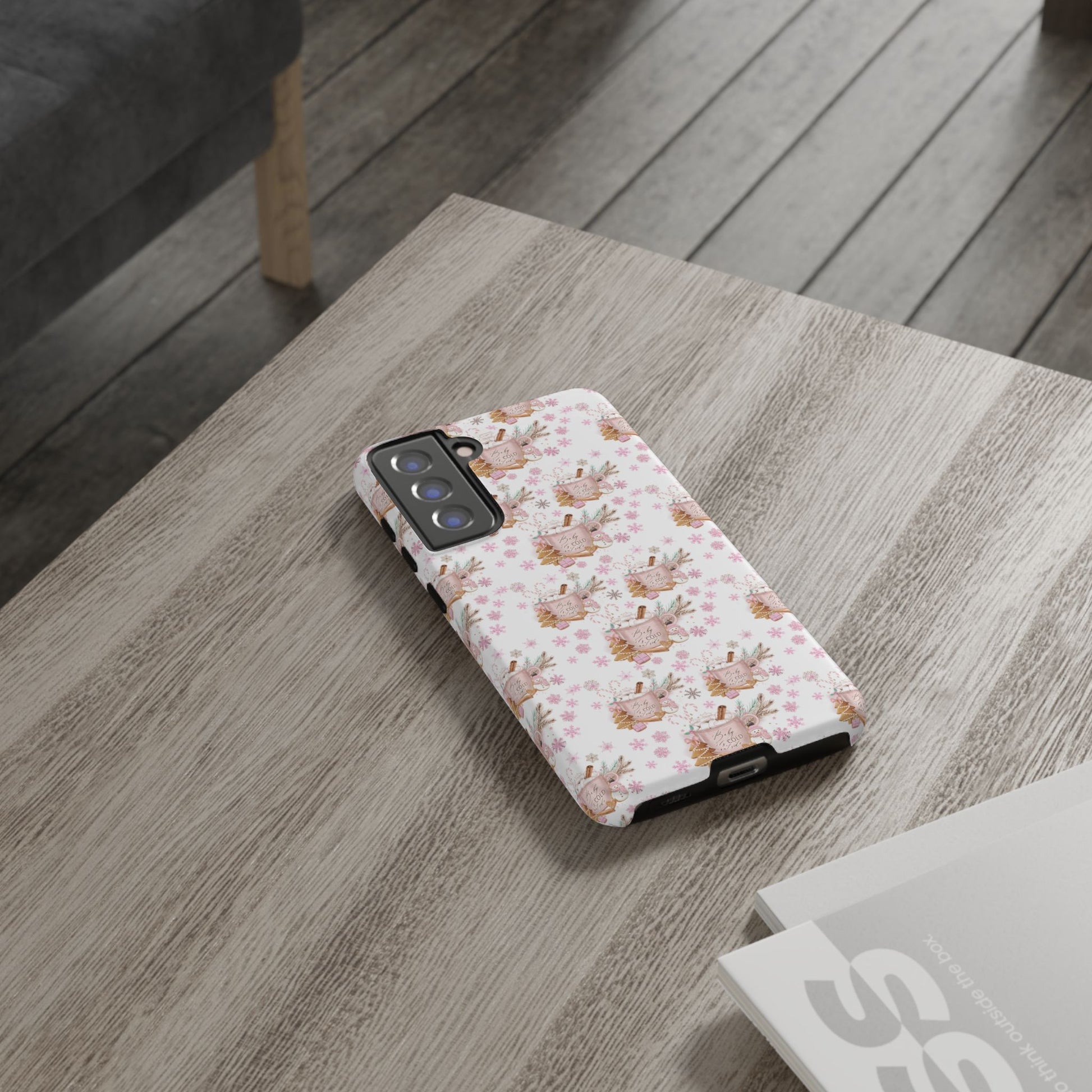Baby it's Cold Outside Pink and White Phone Case Unique Holiday Protection for Your Device | Stylish & Durable Cover Gift for Her Phone 15, Samsung iPhone Samsung Accessory Gift for Her