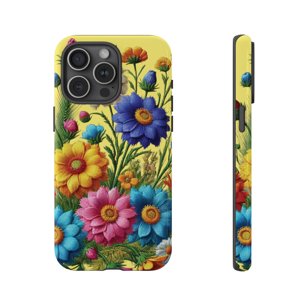 Phone Case Yellow Bright Floral Protective Phone Case Gift for Her Phone 15, Samsung iPhone Samsung  iPhone 15, Samsung iPhone Samsung Accessory Gift for Her