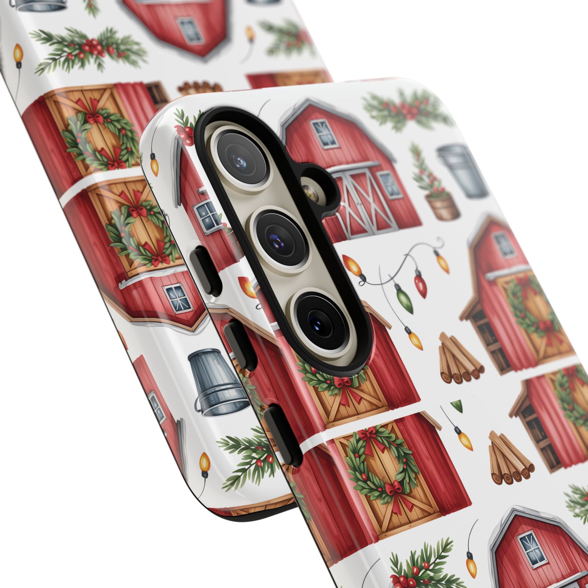 Farmhouse Christmas Design Phone Case - Stylish, Protective Cover for All Models Gift for Mom Accessory Gift for Her