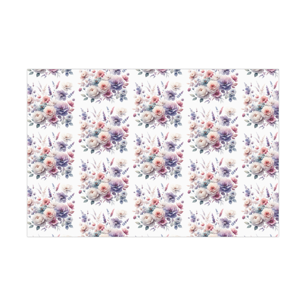 Pastel Wildflowers Gift Wrap It's Perfect for Weddings, Bridal & Baby Showers Eco-Friendly, Vibrant Design in Matte/Satin, All Occasion.