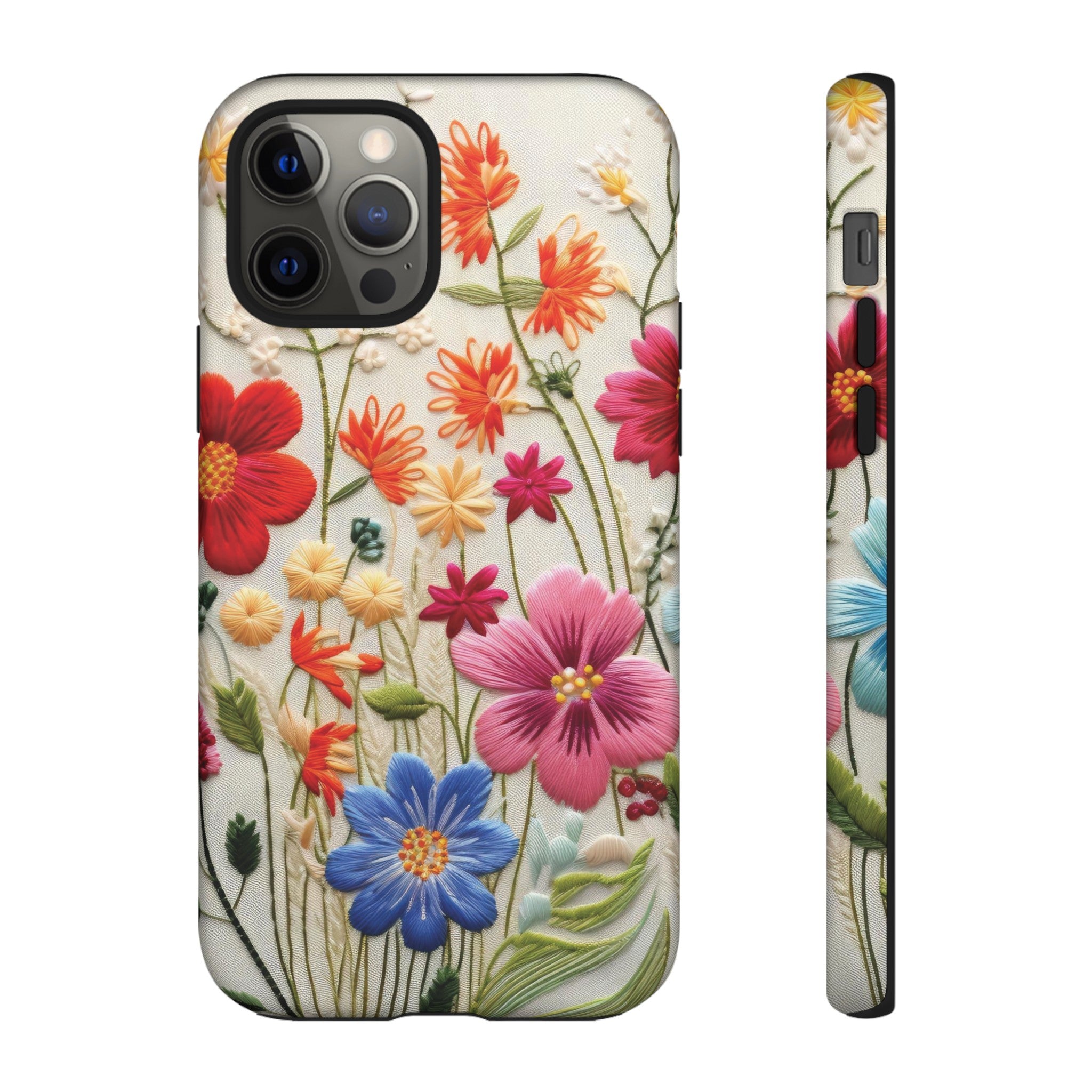 3D Floral Phone Case Elegant Faux Flower Durable for iPhone Samsung Smartphone iPhone 15, 14, 13 Samsung Gift for Mom