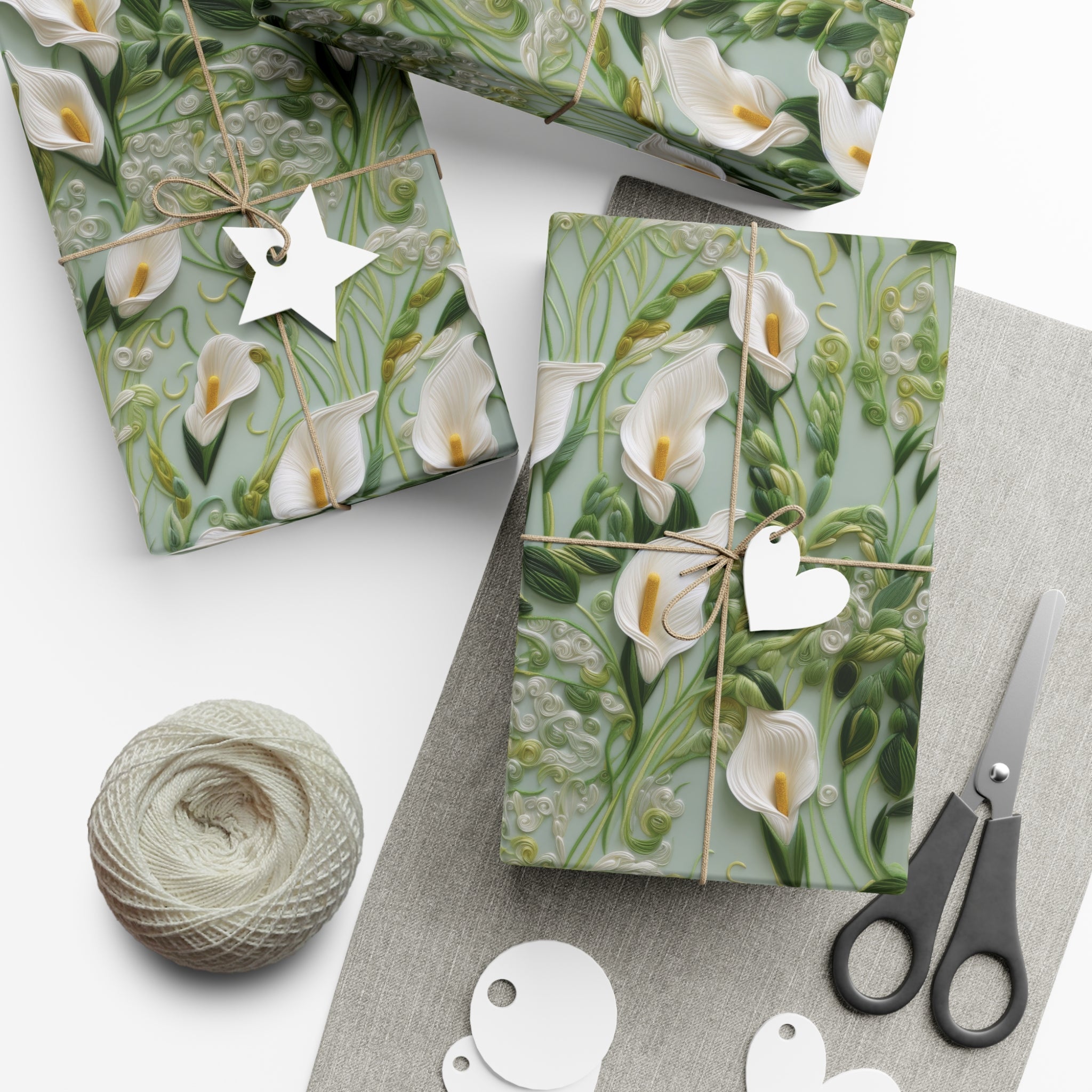 Elegant Calla Lily Wrapping Paper Beautiful Floral Design for Christmas, Birthdays & Special Occasions | Premium Gift Wrap for Nature Lovers Luxurious - MRSBYVALLE