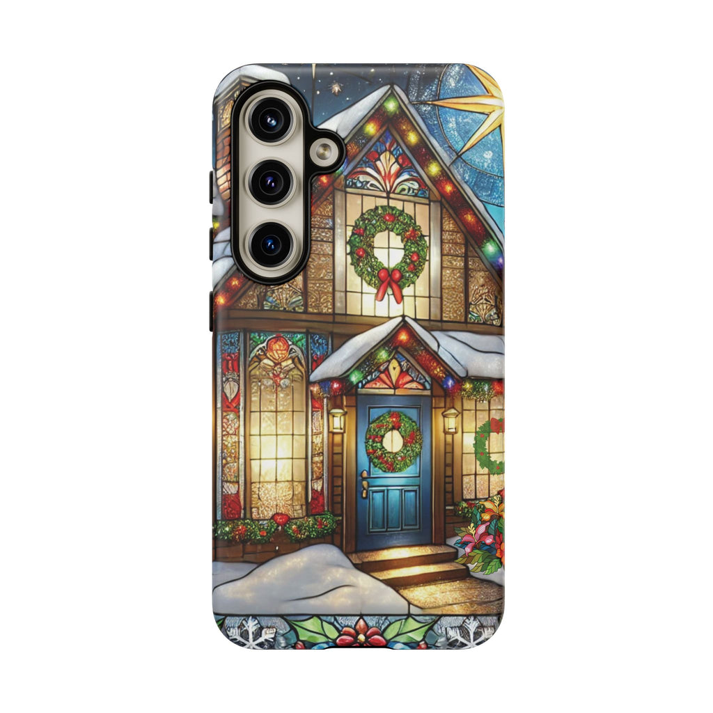 Stain Glass Christmas Phone Case Unique Holiday Protection for Your Device | Stylish & Durable Cover Gift for Her Phone 15, Samsung iPhone Samsung Accessory Gift for Her