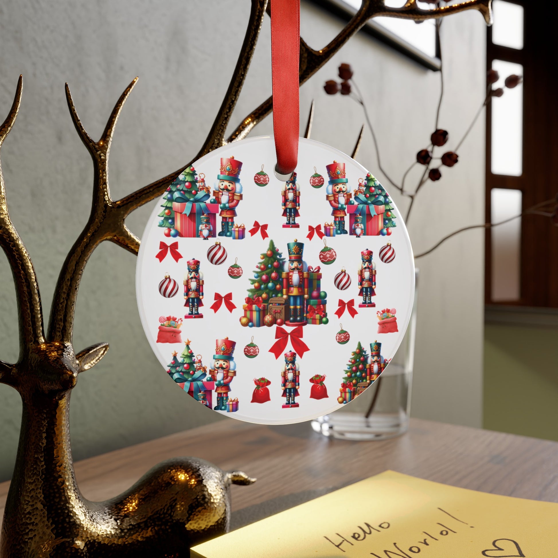 Nutcrackers Christmas Acrylic Ornament Elegant Design Ornament with Ribbon Perfect Christmas Decoration | Durable Holiday Keepsake | Charming Winter Design | Ideal for Tree Trimming and Gift Giving - MRSBYVALLE