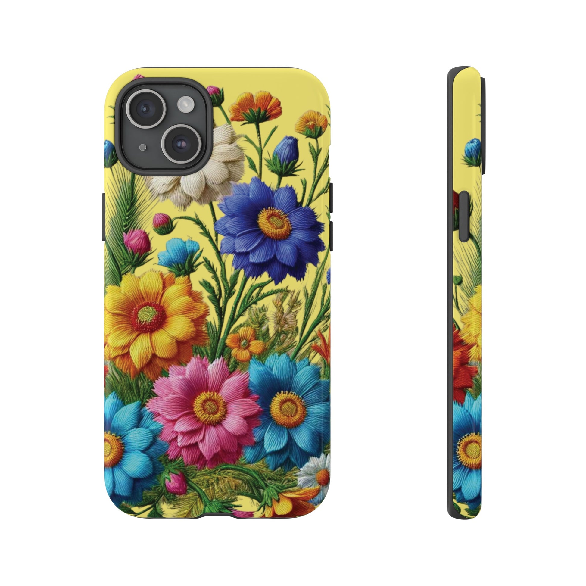 Phone Case Yellow Bright Floral Protective Phone Case Gift for Her Phone 15, Samsung iPhone Samsung  iPhone 15, Samsung iPhone Samsung Accessory Gift for Her
