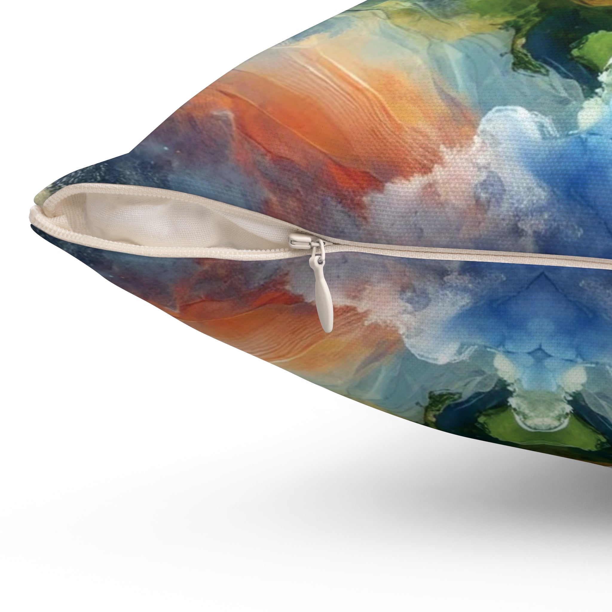 Modern Watercolor Abstract Decorative Pillow - Available in 16x16, 18x18, 20x20 - Vibrant Accent for Living Room, Bedroom, or Sofa Decor  100% Polyester with Double-Sided Print