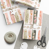 Pastel Brushstroke Floral Wrapping Paper Soft Pink & Peach Illusion Design, Elegant Gift Wrap for Her, Aesthetic Packaging for Birthdays  More Weddings