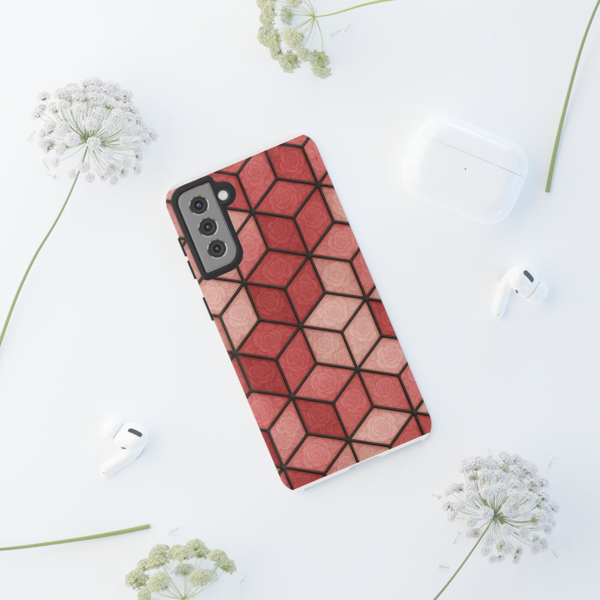 Geometric Stained Glass Illusion Phone Case Colorful Abstract Art, Aesthetic Protective Cover for iPhone, Samsung & Google, Unique Gift Idea Mom