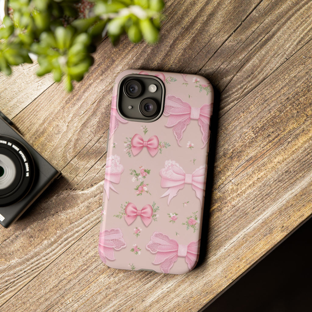 Luxury Pink Bow Phone Case – Cute & Protective Cover for iPhone & Samsung Gift for Her