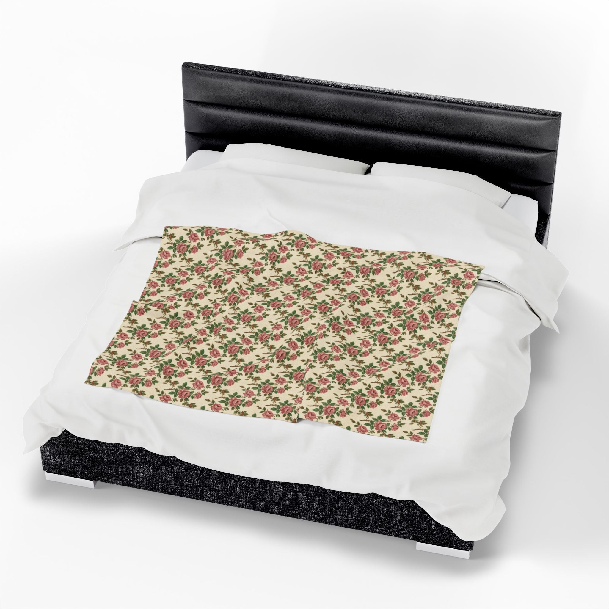 Couverture polaire rose vintage Franciscan - Plaid douillet