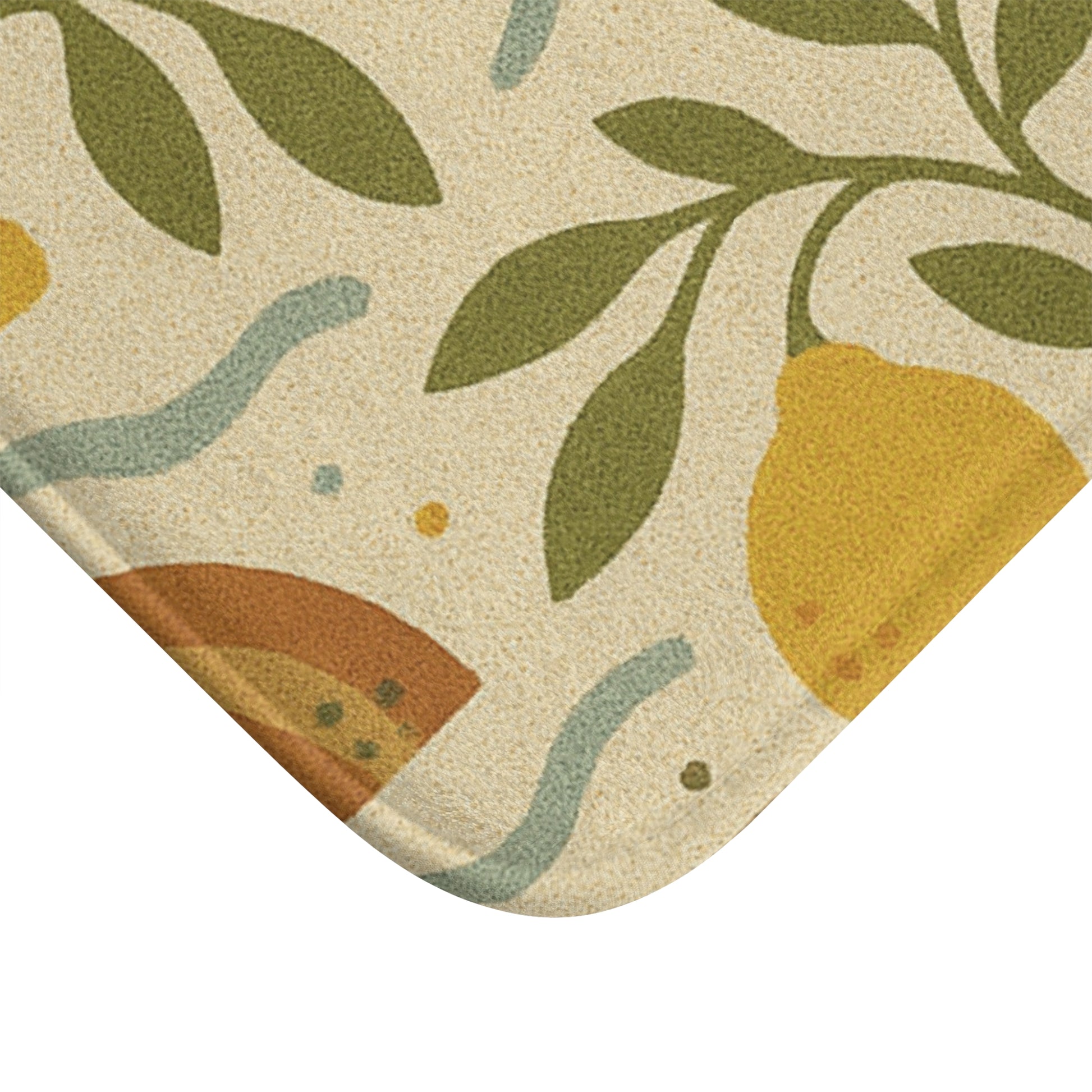 Boho Lemons and Floral Lavender Bathmat Tropical Floral Print with for a Bold, Elegant Bathroom Upgrade Comfort Home