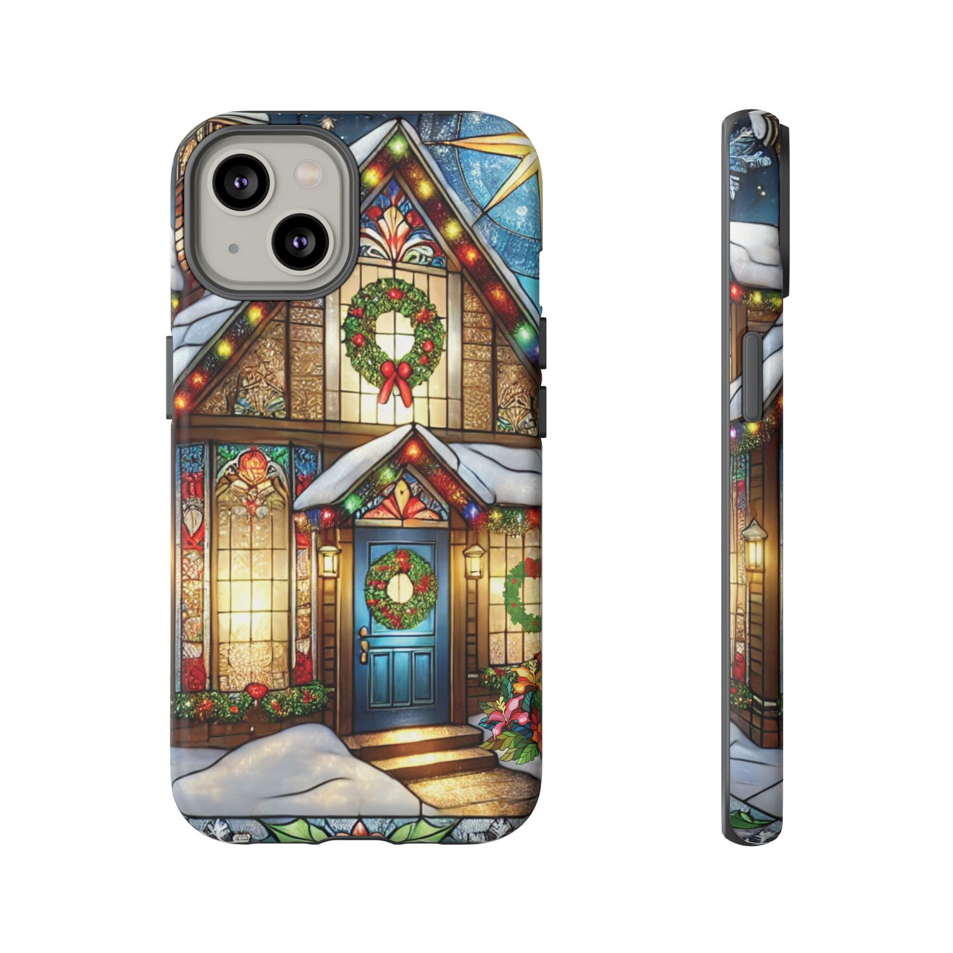 Stain Glass Christmas Phone Case Unique Holiday Protection for Your Device | Stylish & Durable Cover Gift for Her Phone 15, Samsung iPhone Samsung Accessory Gift for Her