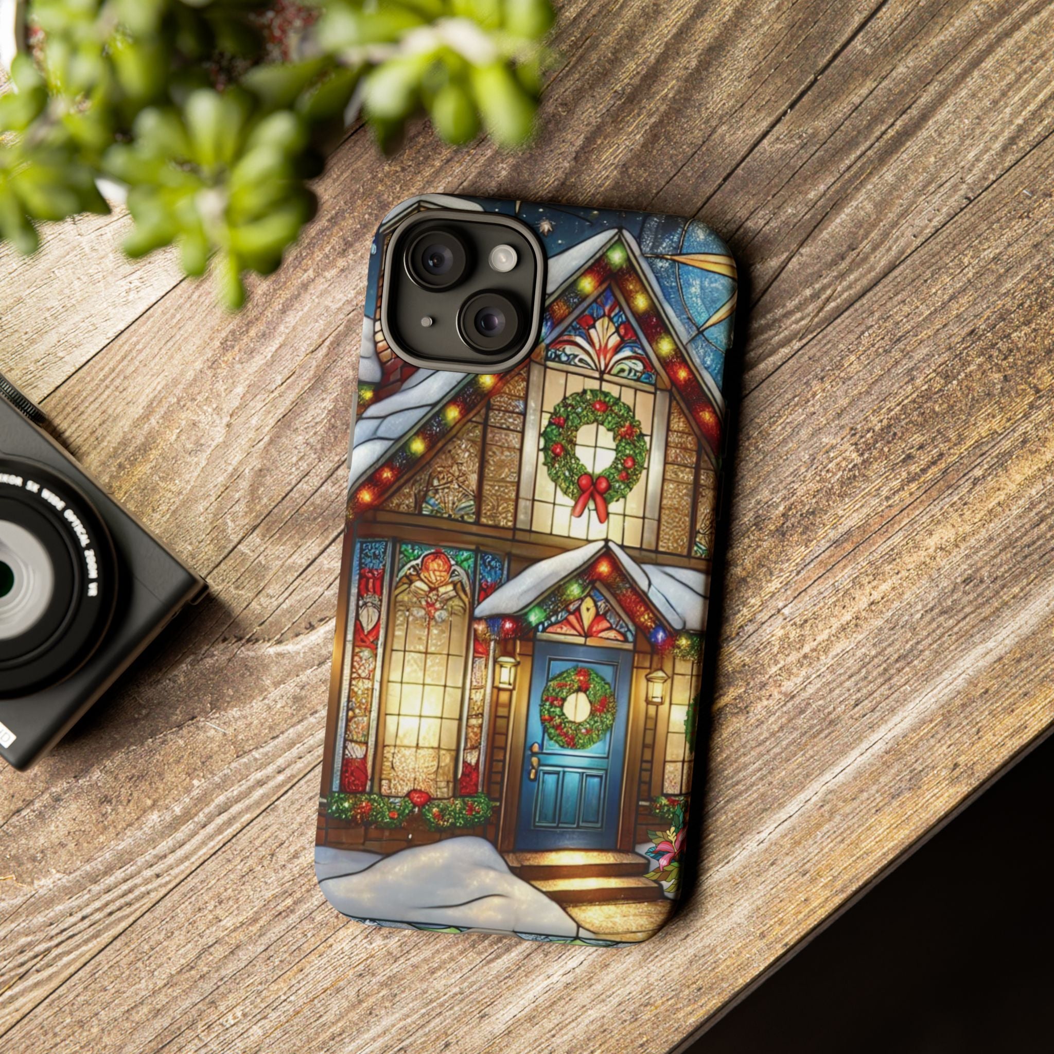Phone Case - Stain Glass Christmas Unique Holiday Protection Gift for Her