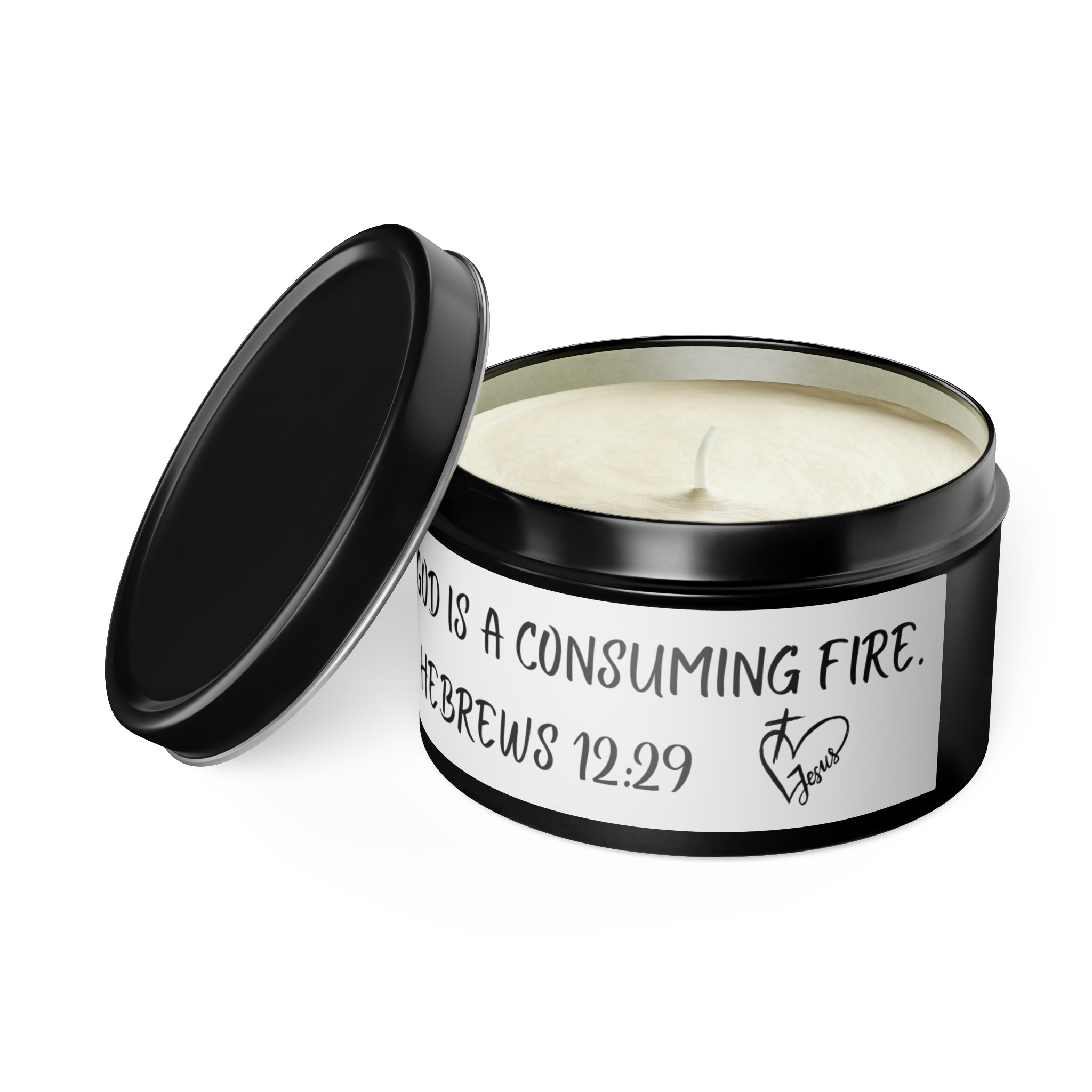 New House Sacred Light Divine Verse Tin Candles Embrace Peace with 4oz/8oz Coconut Soy Wax, Hand-Poured in USA. Lead-Free Wick, 20-40hr Burn. Evergreen, Vanilla, More. Spiritual Ambiance Awaits. Grace.