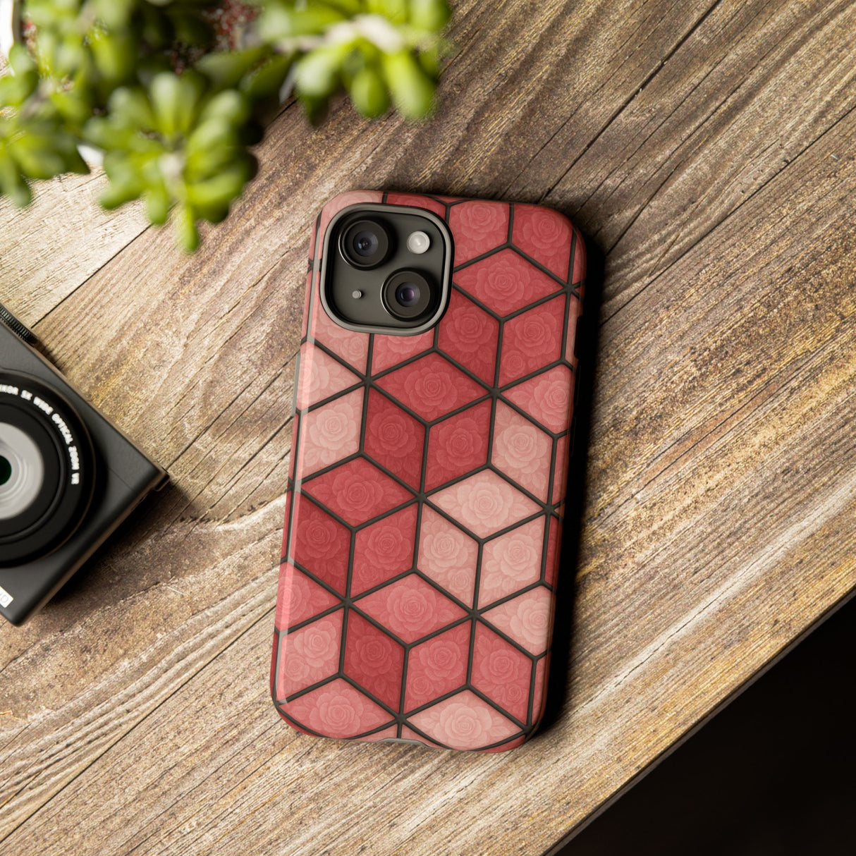 Geometric Stained Glass Illusion Phone Case Colorful Abstract Art, Aesthetic Protective Cover for iPhone, Samsung & Google, Unique Gift Idea Mom