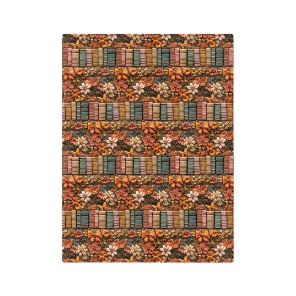 Cozy Boho Fall Minky Blanket 3D Illusion Books & Bows Design | Perfect for Autumn Comfort, Warmth, and Style | Ideal Gift for Book Lovers and Fall Enthusiasts Housewarming Gift Throw - MRSBYVALLE