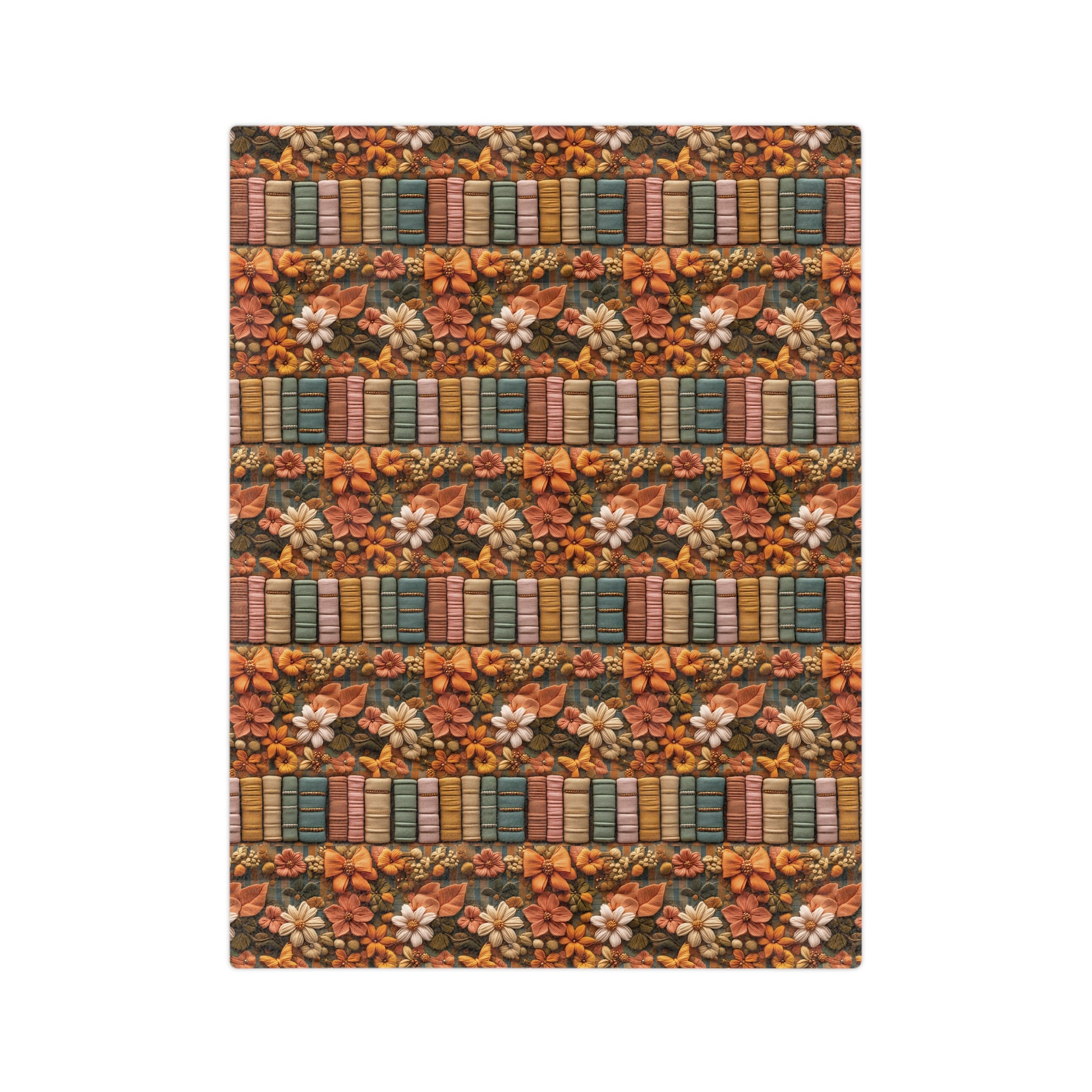 Cozy Boho Fall Minky Blanket 3D Illusion Books & Bows Design | Perfect for Autumn Comfort, Warmth, and Style | Ideal Gift for Book Lovers and Fall Enthusiasts Housewarming Gift Throw - MRSBYVALLE