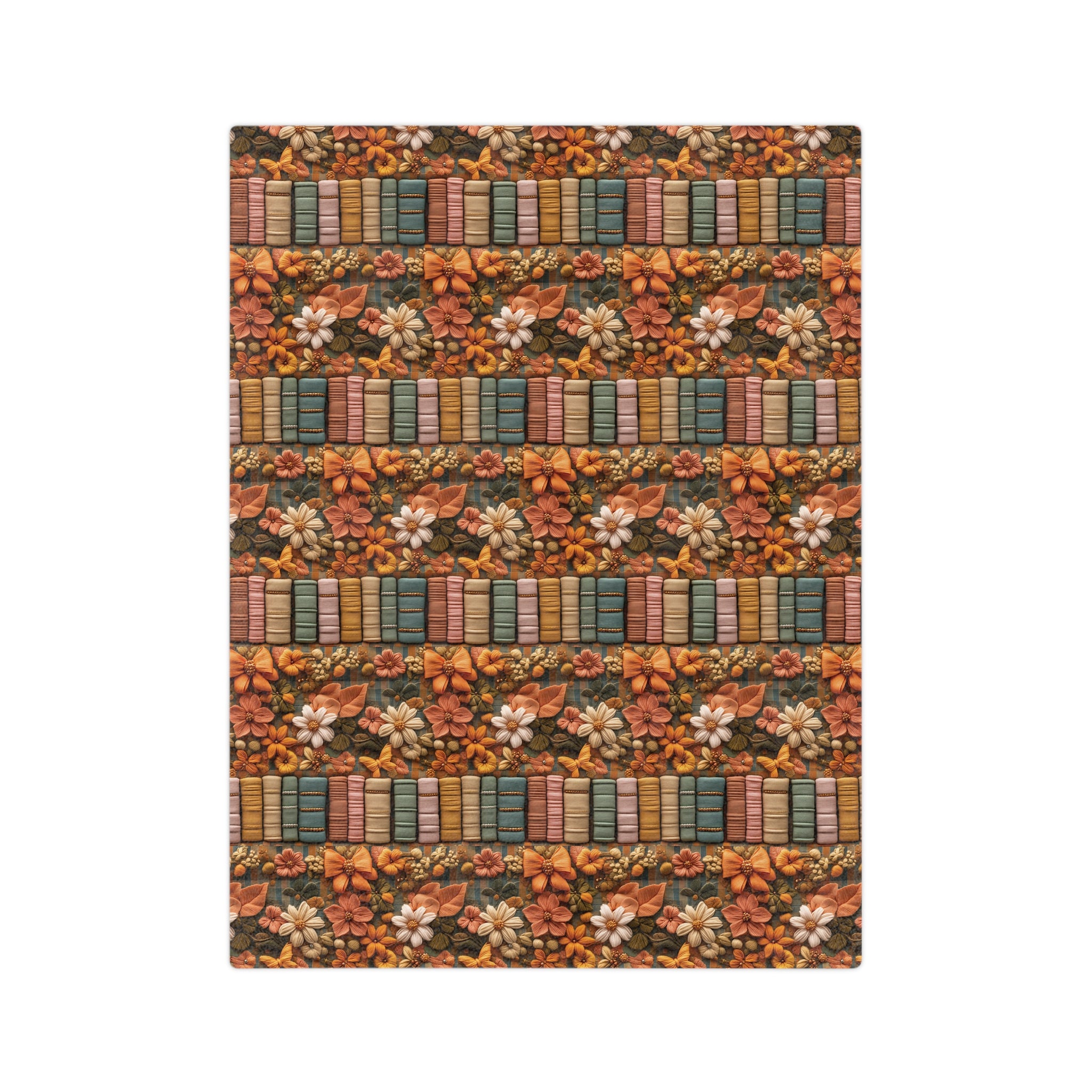 Cozy Boho Fall Minky Blanket 3D Illusion Books & Bows Design | Perfect for Autumn Comfort, Warmth, and Style | Ideal Gift for Book Lovers and Fall Enthusiasts Housewarming Gift Throw - MRSBYVALLE