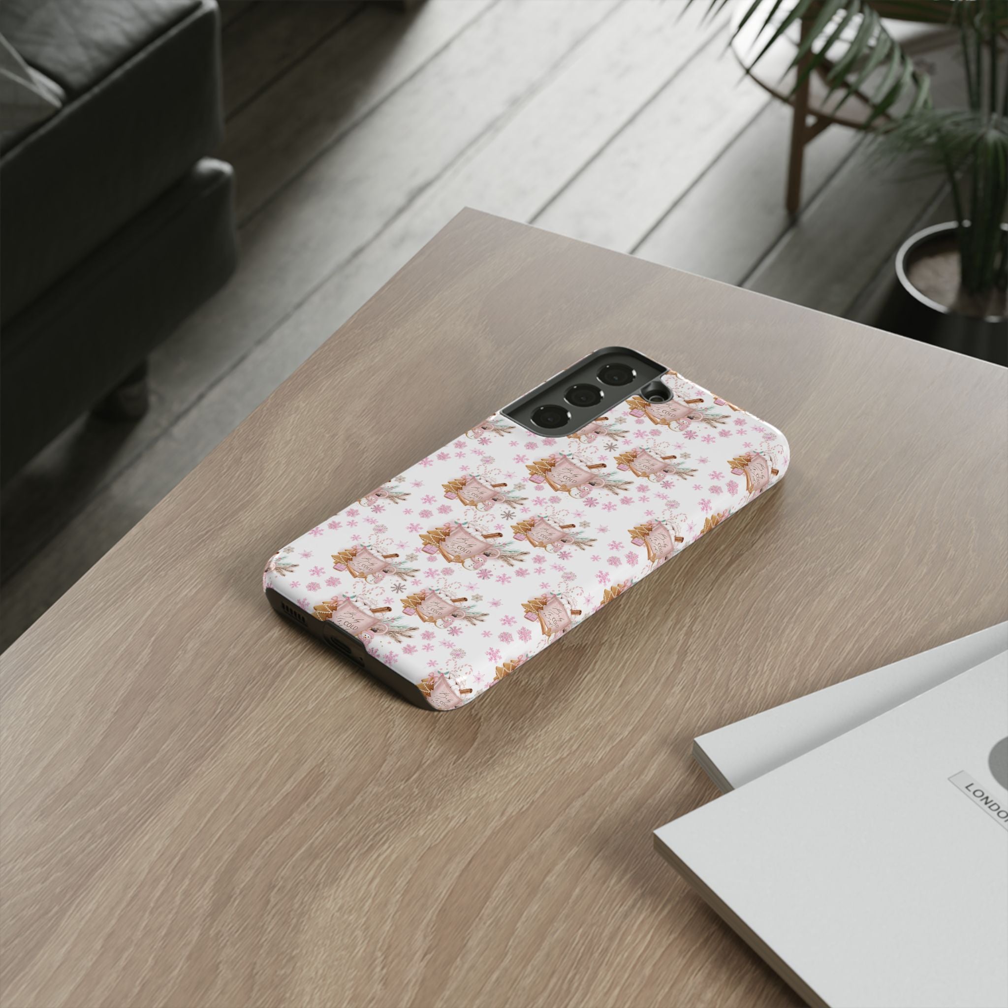 Baby it's Cold Outside Pink and White Phone Case Unique Holiday Protection for Your Device | Stylish & Durable Cover Gift for Her Phone 15, Samsung iPhone Samsung Accessory Gift for Her