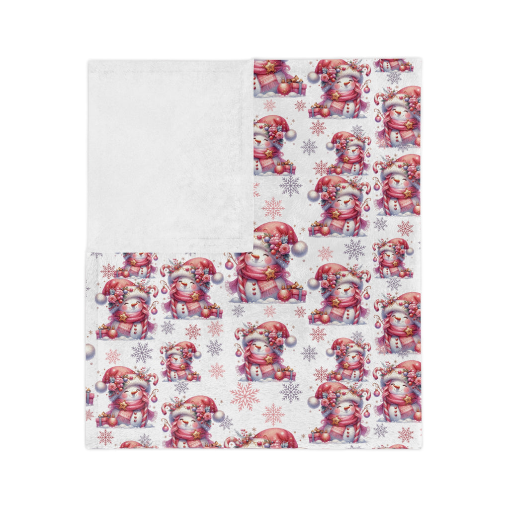 Pink Christmas Snowwomen Minky Blanket Throw Ultra-Soft Minky Blanket Cozy Comfort Blanket Elegant Home Decor Plush Microfiber for Maximum Comfort Blanket, Perfect for Snuggling Decor, Cozy All-Season Warmth, Housewarming Gift Throw - MRSBYVALLE