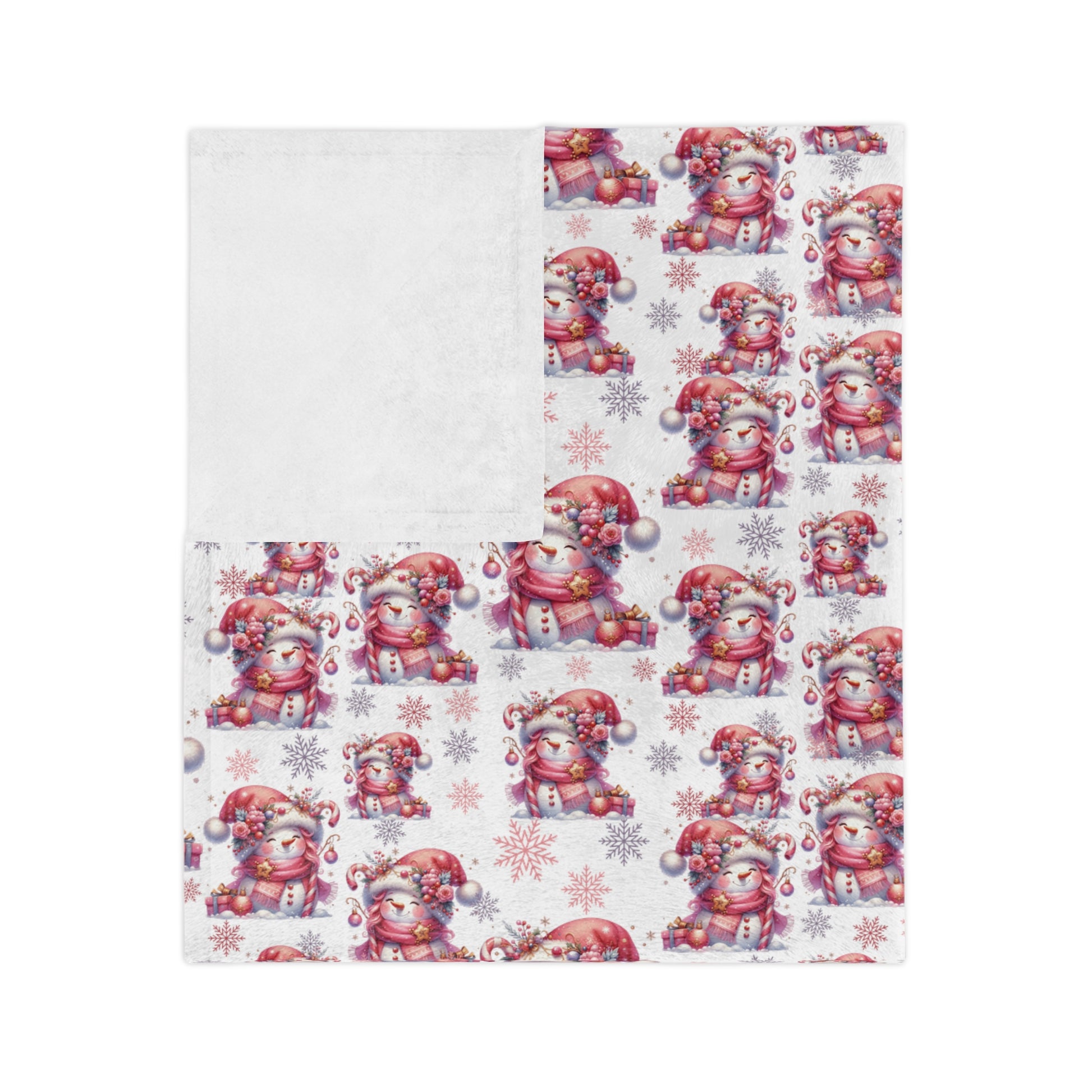 Pink Christmas Snowwomen Minky Blanket Throw Ultra-Soft Minky Blanket Cozy Comfort Blanket Elegant Home Decor Plush Microfiber for Maximum Comfort Blanket, Perfect for Snuggling Decor, Cozy All-Season Warmth, Housewarming Gift Throw - MRSBYVALLE