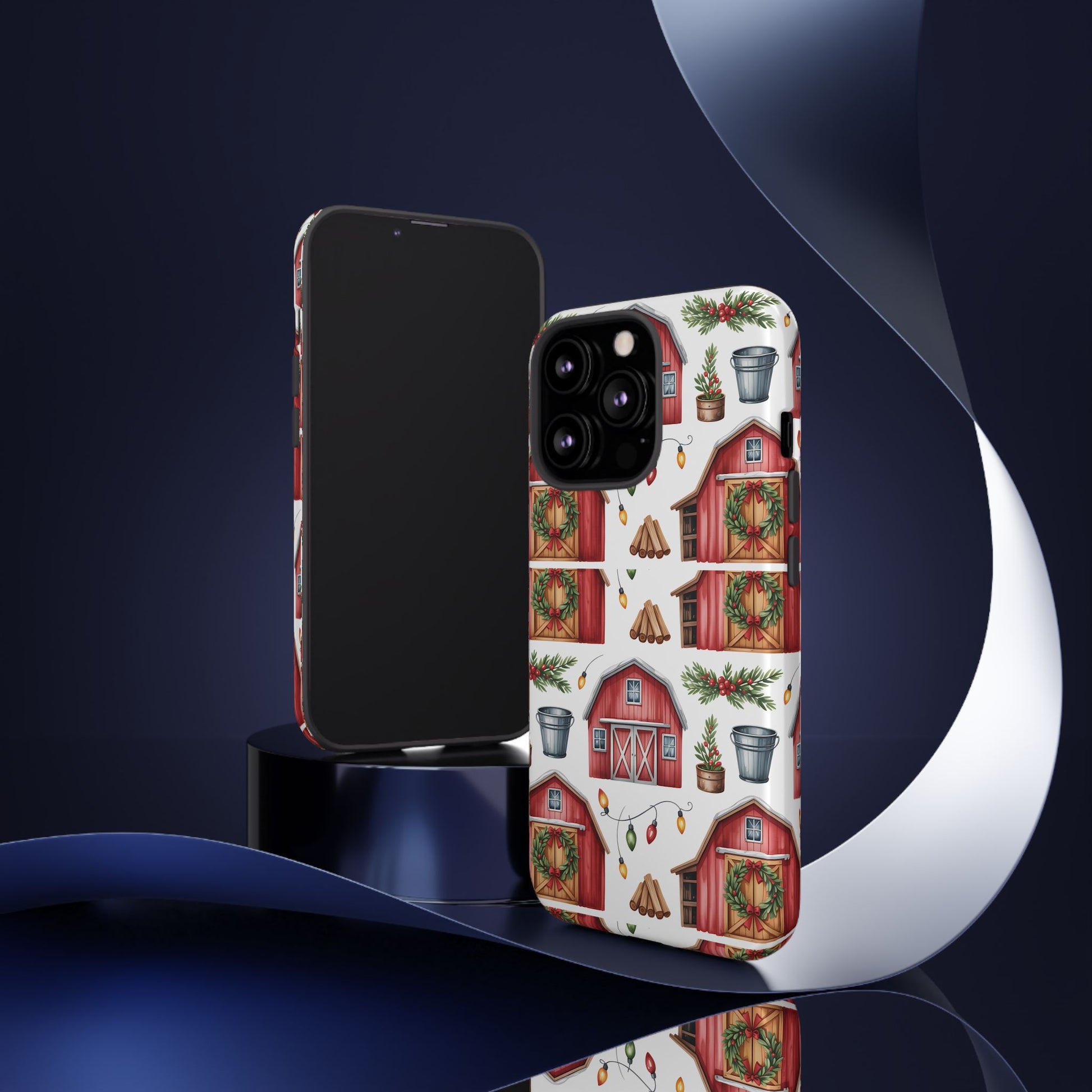 Farmhouse Christmas Design Phone Case - Stylish, Protective Cover for All Models Gift for Mom Accessory Gift for Her