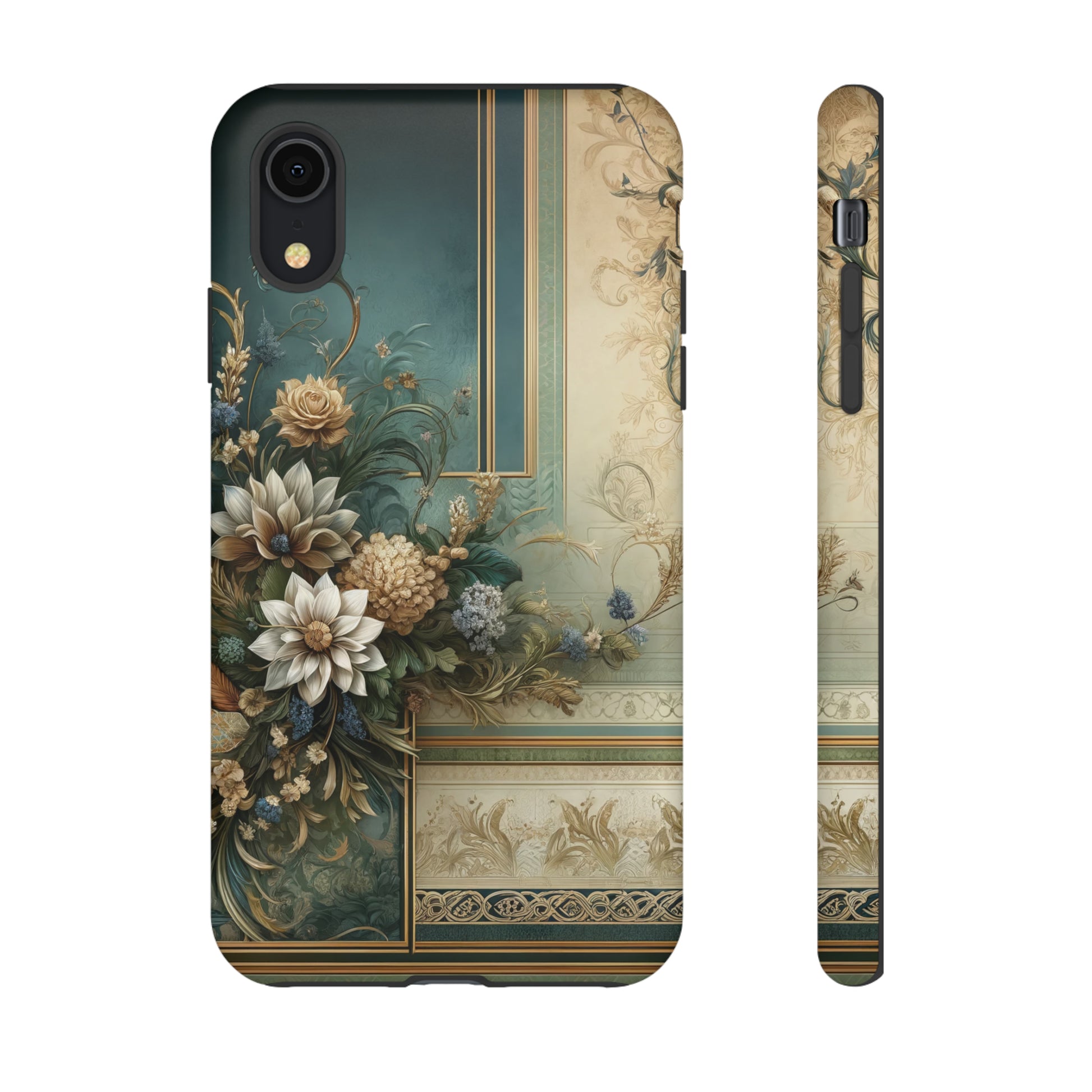Victorian Floral Boho Luxury Phone Tough Case Floral Elegant Durable Stylish for Modern Devices iPhone 15, Samsung iPhone Samsung Accessory Gift for Her.