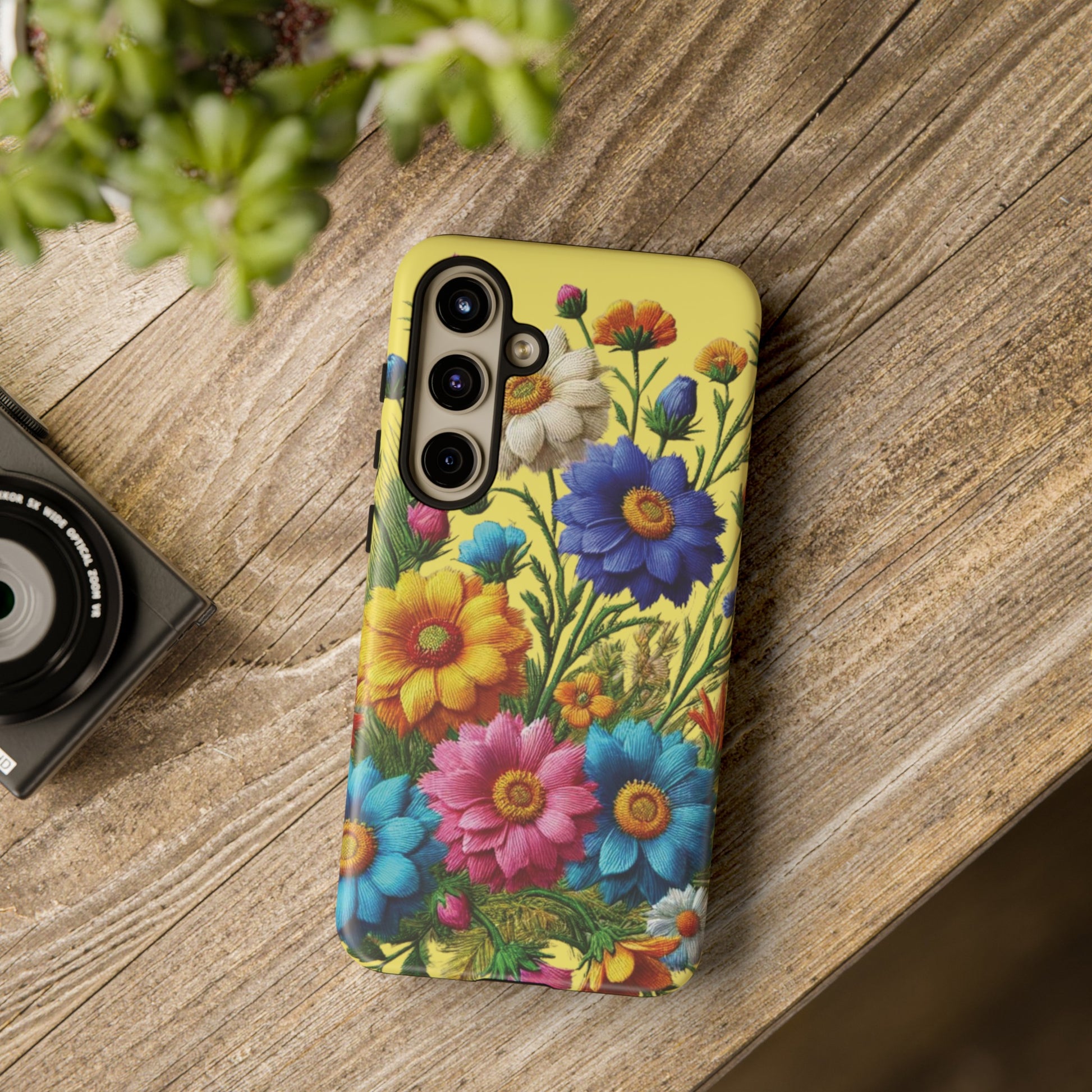 Phone Case Yellow Bright Floral Protective Phone Case Gift for Her Phone 15, Samsung iPhone Samsung  iPhone 15, Samsung iPhone Samsung Accessory Gift for Her