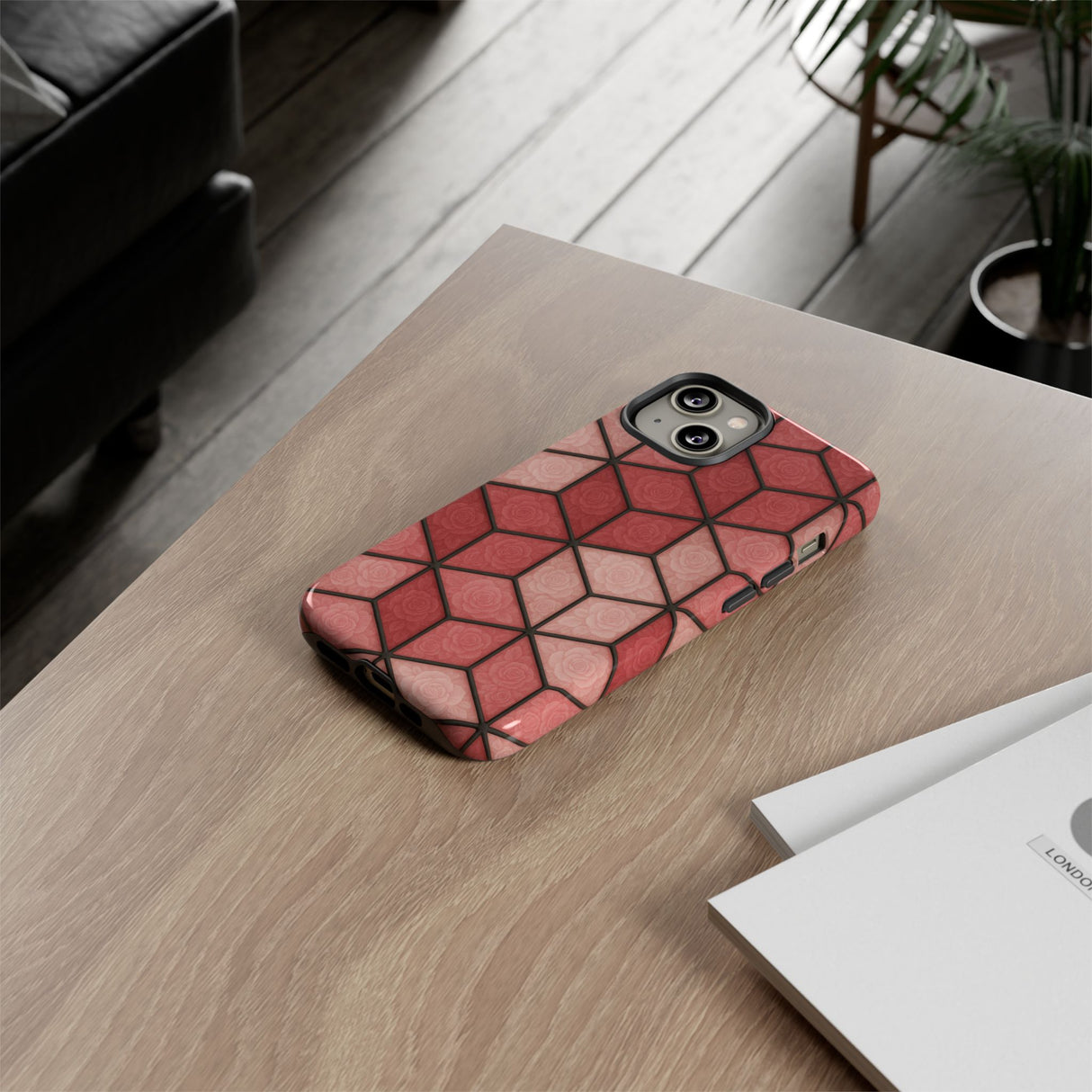 Geometric Stained Glass Illusion Phone Case Colorful Abstract Art, Aesthetic Protective Cover for iPhone, Samsung & Google, Unique Gift Idea Mom