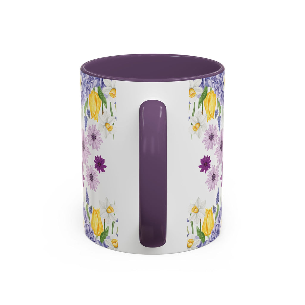 Botanical Floral Mug  Lavender & Yellow Flowers, Ceramic 11oz & 15oz Cup, Ideal Gift for Coffee Lovers, Mother's Day, or Cozy Spring Mornings