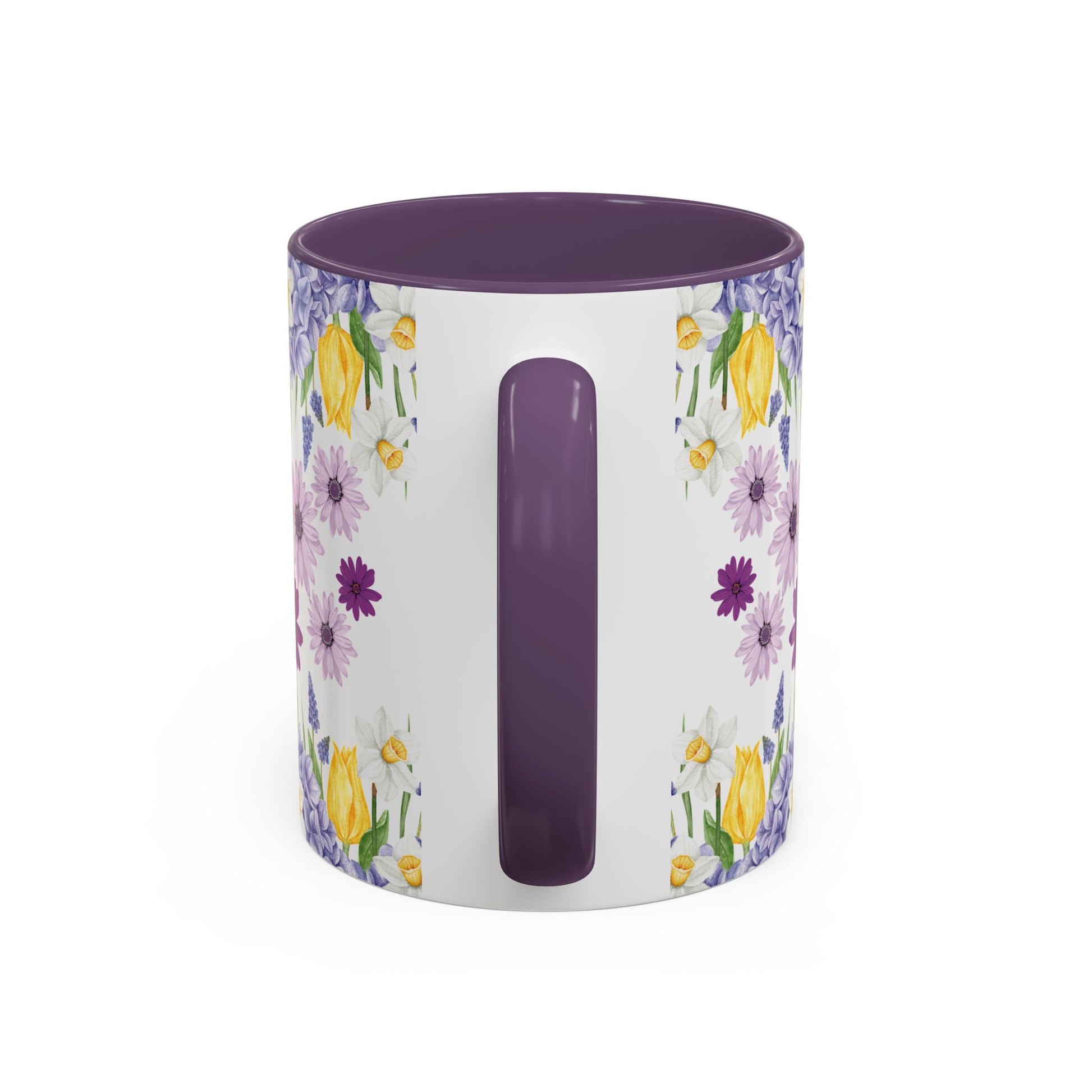 Botanical Floral Mug  Lavender & Yellow Flowers, Ceramic 11oz & 15oz Cup, Ideal Gift for Coffee Lovers, Mother's Day, or Cozy Spring Mornings