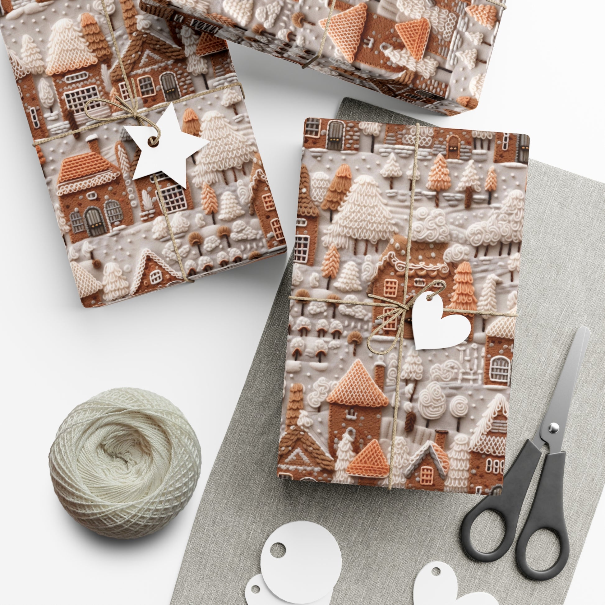 Charming Gingerbread House Wrapping Paper - Festive Holiday Design, Premium Quality, 100% Recyclable, Perfect for Christmas Gifts and Special Occasions - MRSBYVALLE