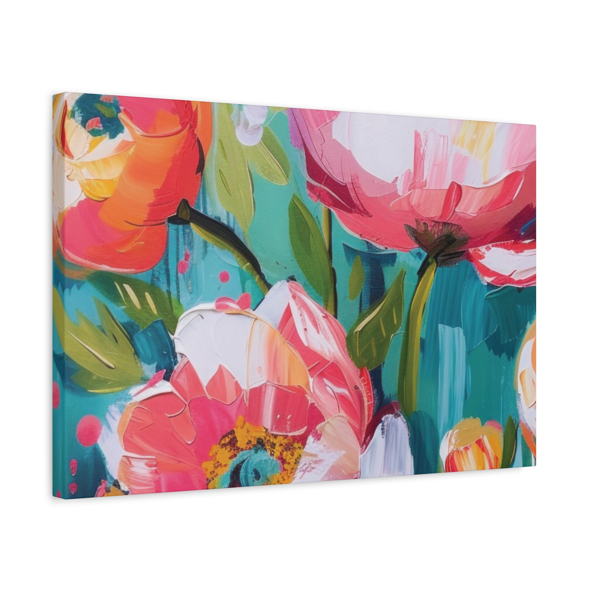 Unique Boho Floral Wall Art Matte Canvas Stretched, Vibrant Botanical Design, Perfect for Living Room, Bedroom, or Office Decor, Adds a Stylish Touch to Any Space - MRSBYVALLE