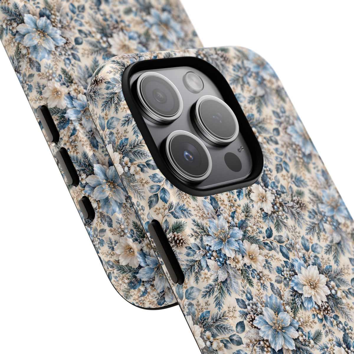 Icy Blue Floral MagSafe Tough Phone Case