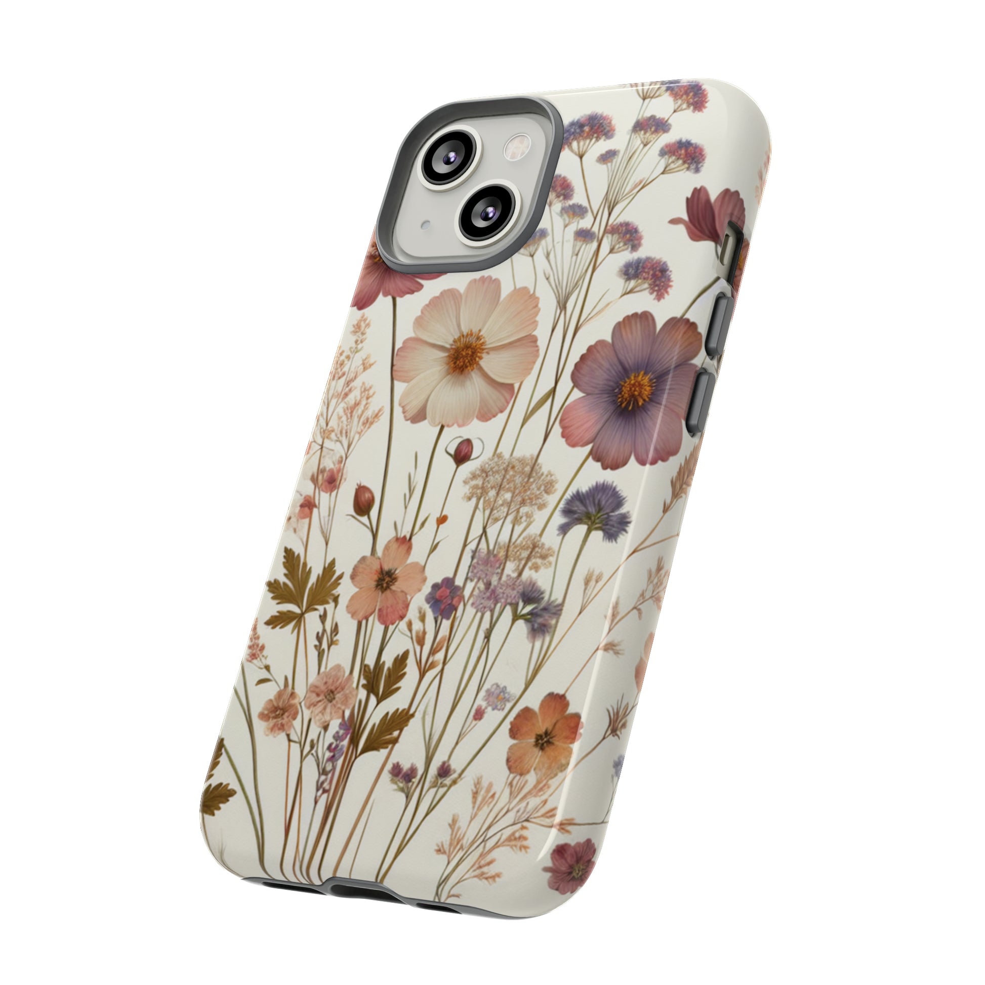 Wildflower Boho Luxury Phone Tough Case Floral Elegant Durable Stylish for Modern Devices iPhone 15, Samsung iPhone Samsung Accessory Gift for Her.
