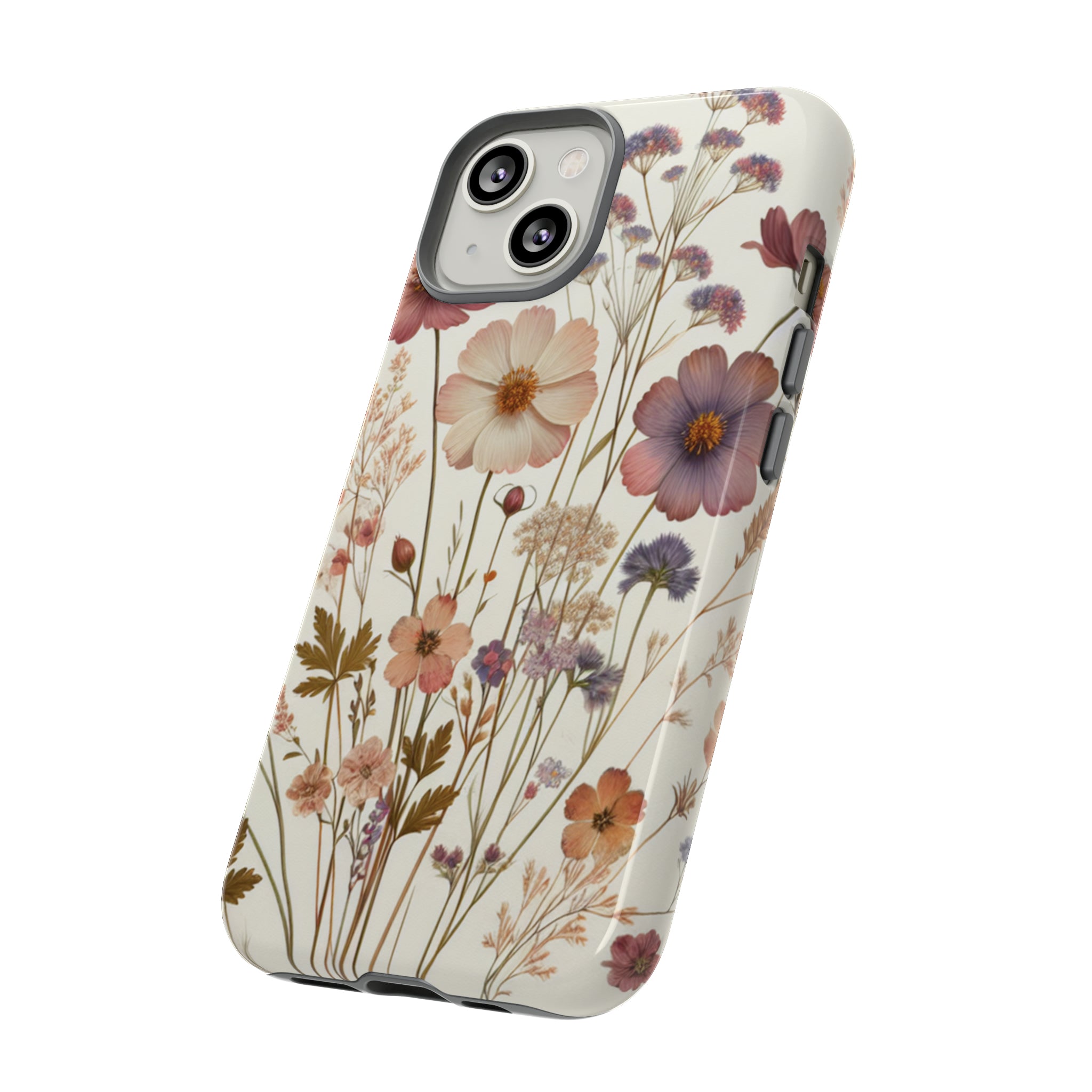 Wildflower Boho Luxury Phone Tough Case Floral Elegant Durable Stylish for Modern Devices iPhone 15, Samsung iPhone Samsung Accessory Gift for Her.