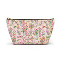 Trousse à accessoires à carreaux floraux turquoise et rose (fond en T) Maquillage, Sac cadeau pour elle