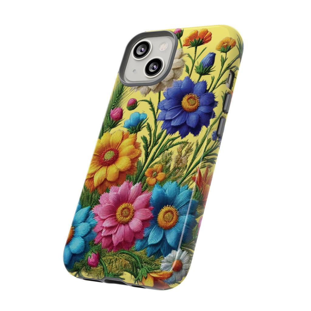 Phone Case Yellow Bright Floral Protective Phone Case Gift for Her Phone 15, Samsung iPhone Samsung  iPhone 15, Samsung iPhone Samsung Accessory Gift for Her
