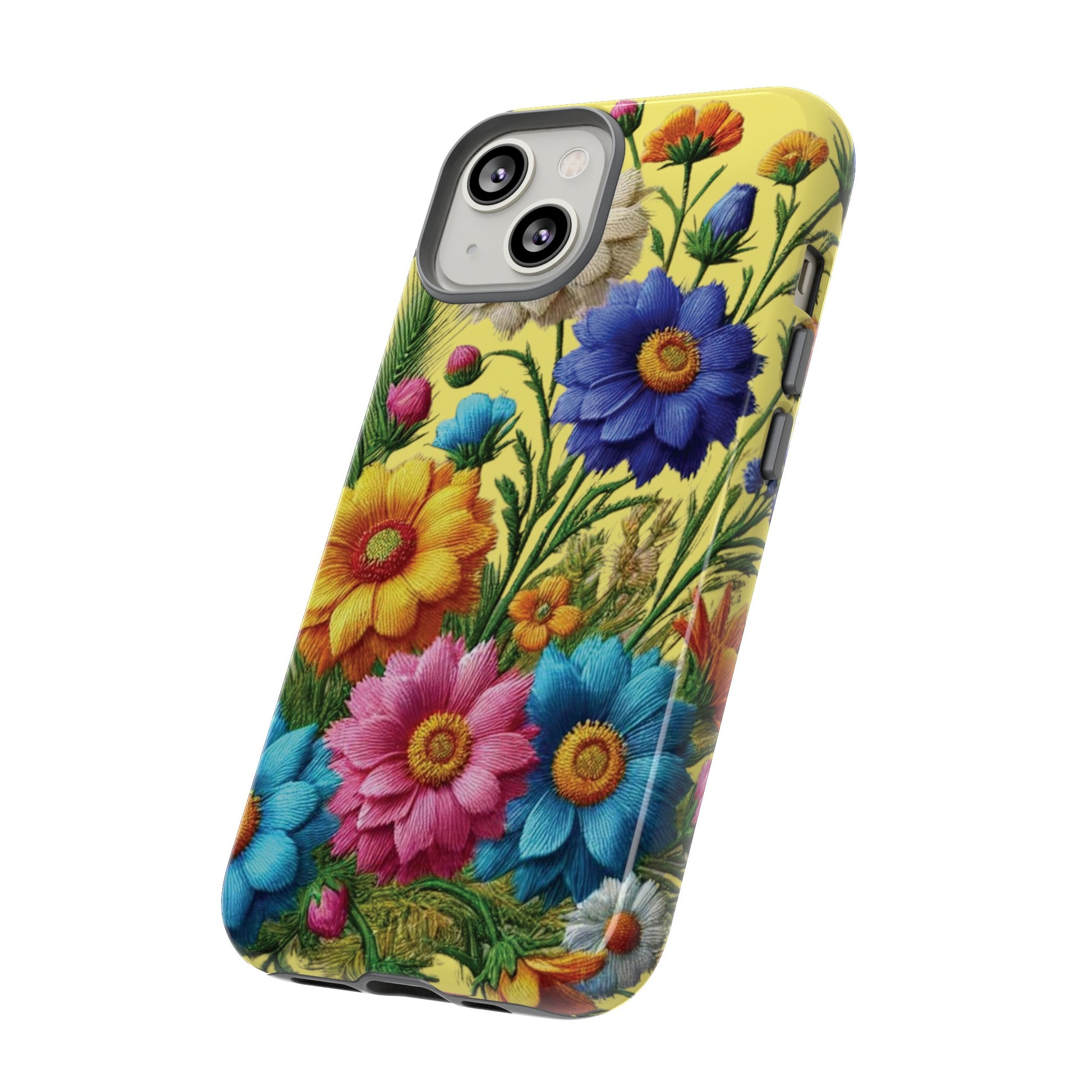 Phone Case Yellow Bright Floral Protective Phone Case Gift for Her Phone 15, Samsung iPhone Samsung  iPhone 15, Samsung iPhone Samsung Accessory Gift for Her