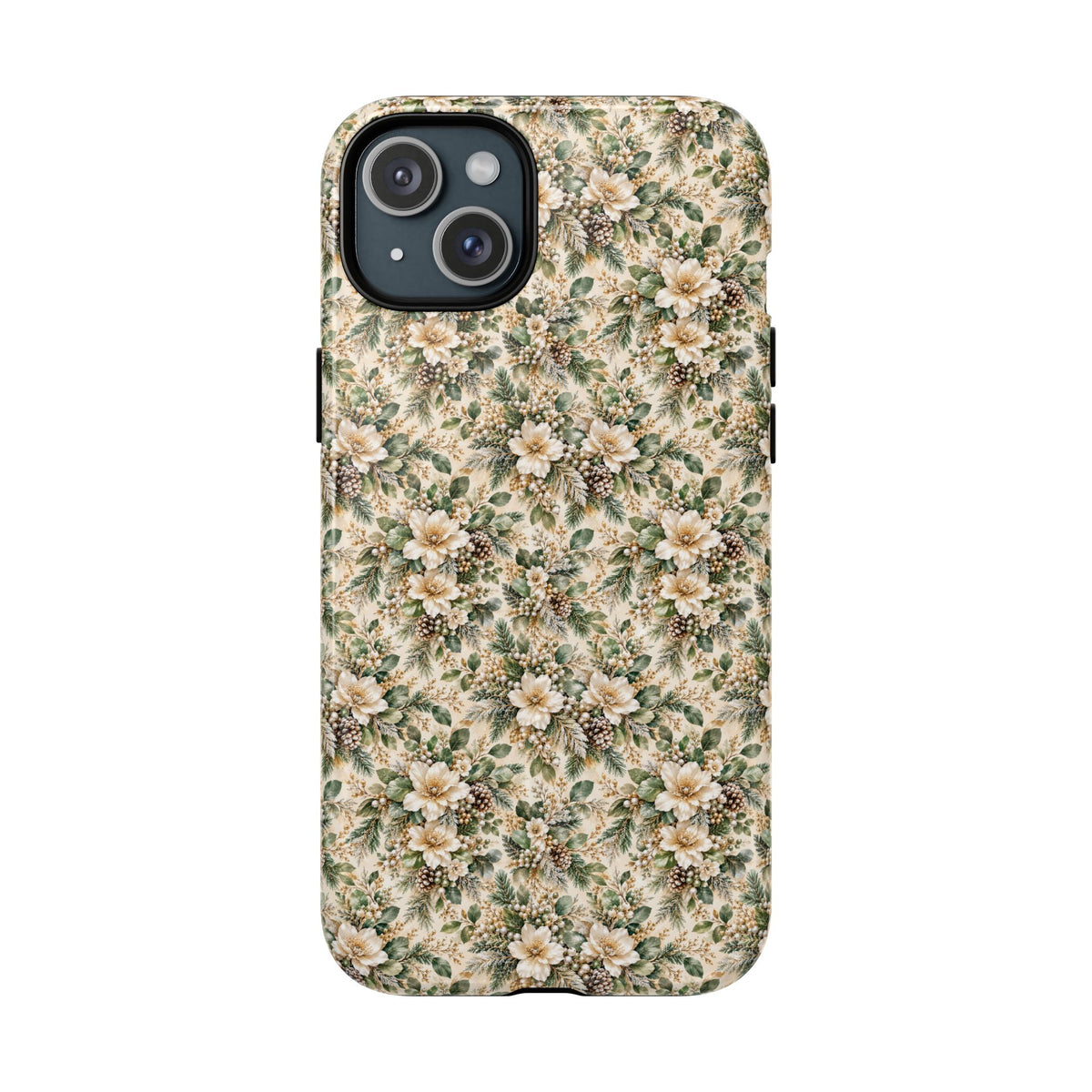 Sage Green & Champagne Floral MagSafe Tough Phone Case