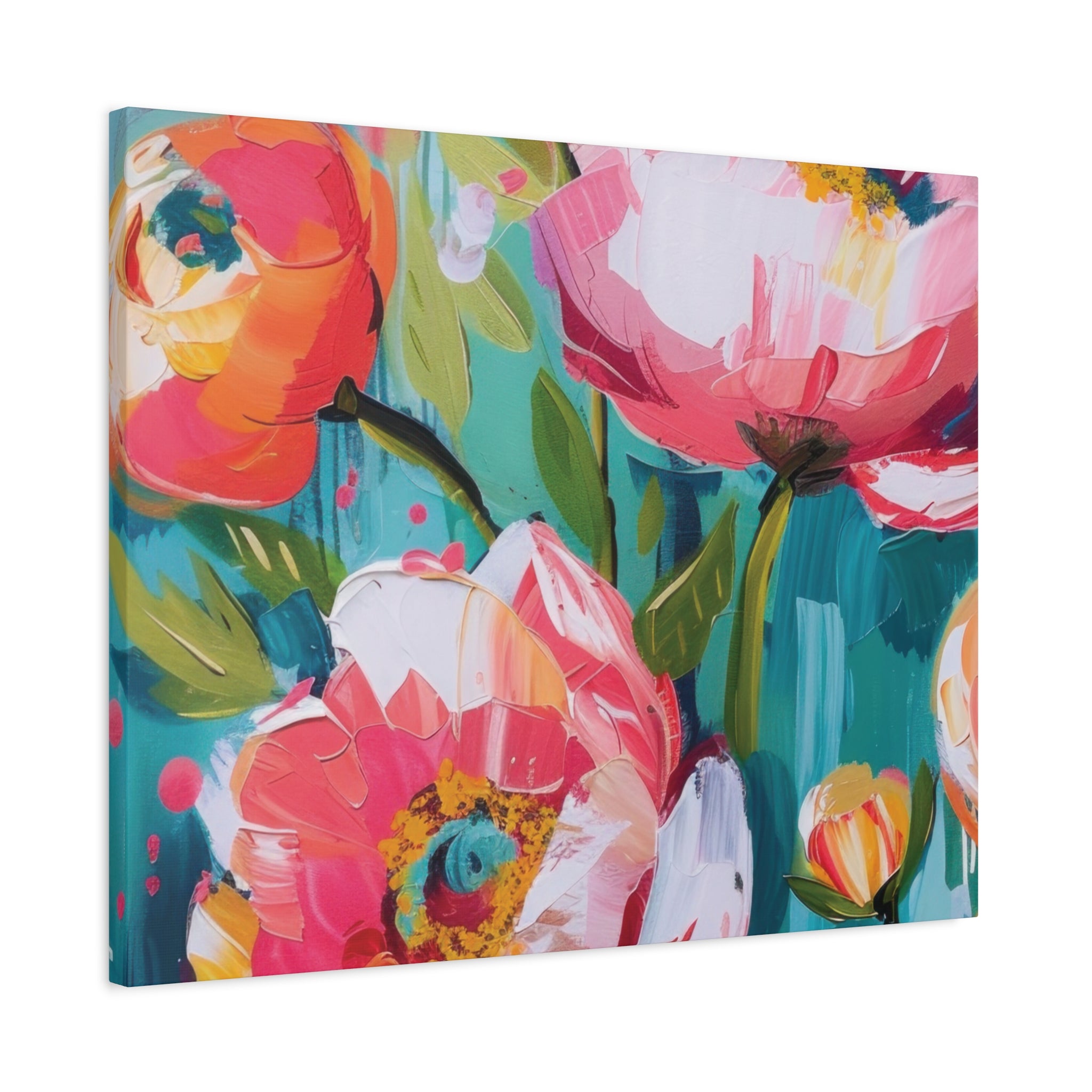 Unique Boho Floral Wall Art Matte Canvas Stretched, Vibrant Botanical Design, Perfect for Living Room, Bedroom, or Office Decor, Adds a Stylish Touch to Any Space - MRSBYVALLE