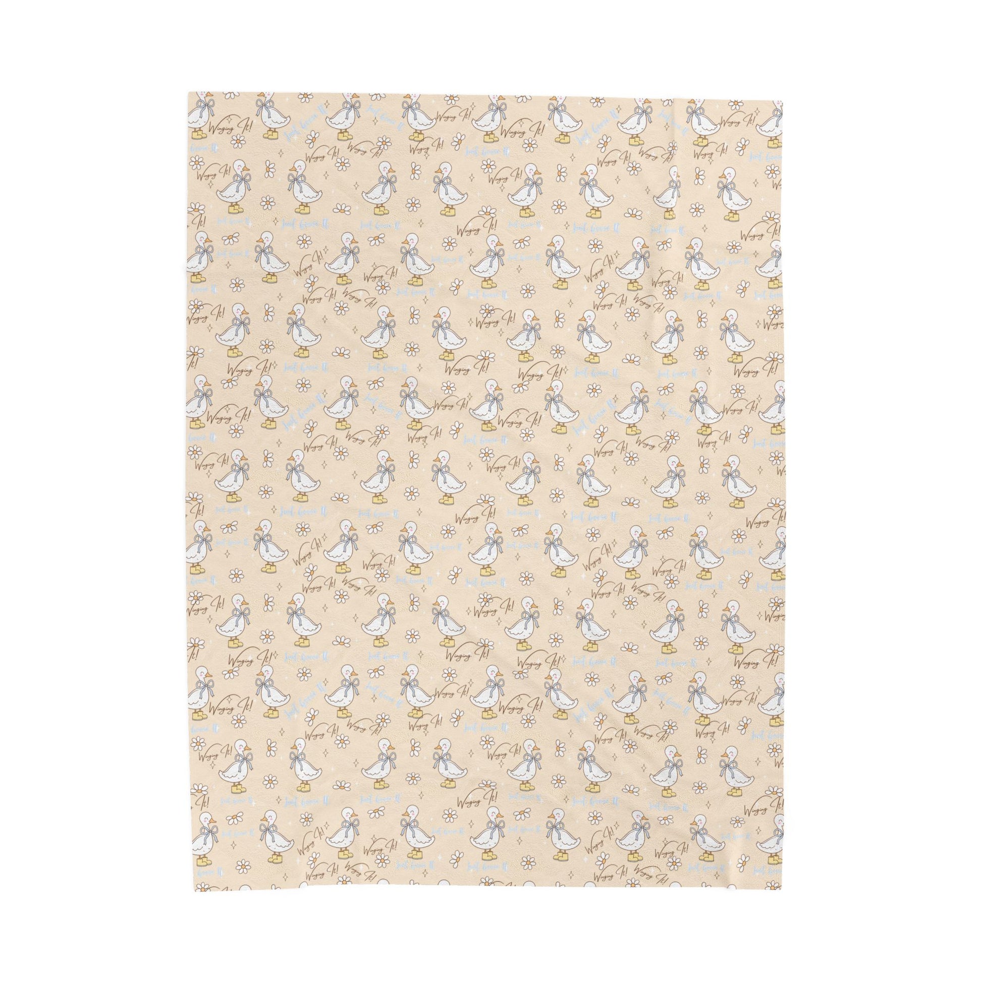 Velveteen Plush Blanket, Silly Goose Design, Funny Animal Print Throw, Cozy Bedding, Cute Kids Bedroom Decor, Comfy Sofa Couch