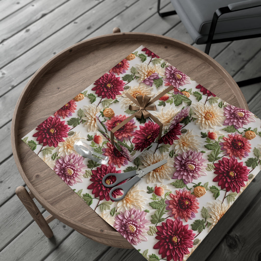 Elegant Fall Floral Wrapping Paper | Autumn-Inspired Gift Wrap with Vibrant Seasonal Blooms | Perfect for Thanksgiving, Birthdays, & Special Occasions | Premium Quality Gifts Moms - MRSBYVALLE