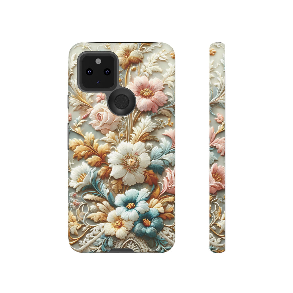 3D Elegant Faux Flowers Phone Case Stylish & Durable for iPhone Samsung Gift iPhone 15, 14, 13 Samsung Pixel Gift for Mom Accessory Gift for Her