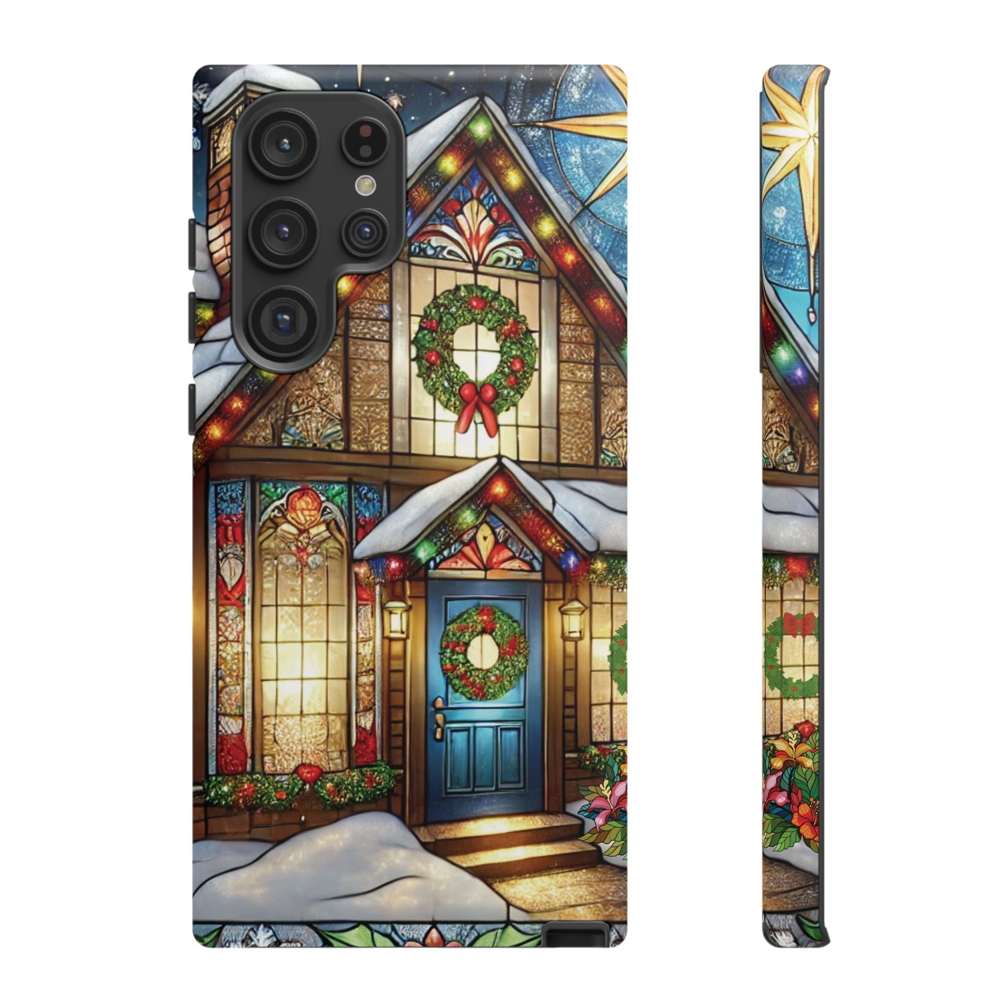 Phone Case - Stain Glass Christmas Unique Holiday Protection Gift for Her